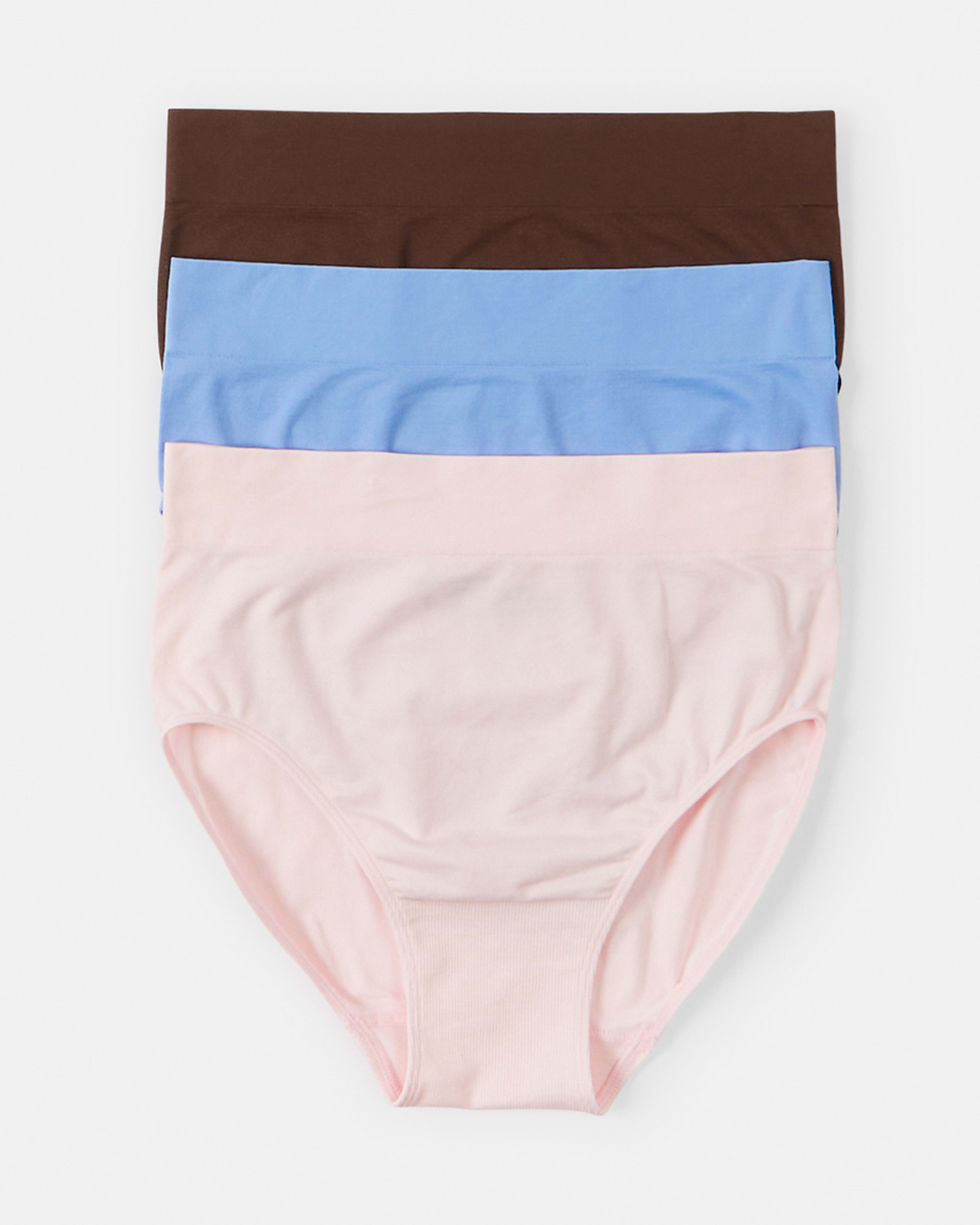 1 3 Pack Ultra Smooth Seamfree Full Briefs LILLY PINK, HYDRANGEA, CHOCOLATE FUDGE, 1 of 8