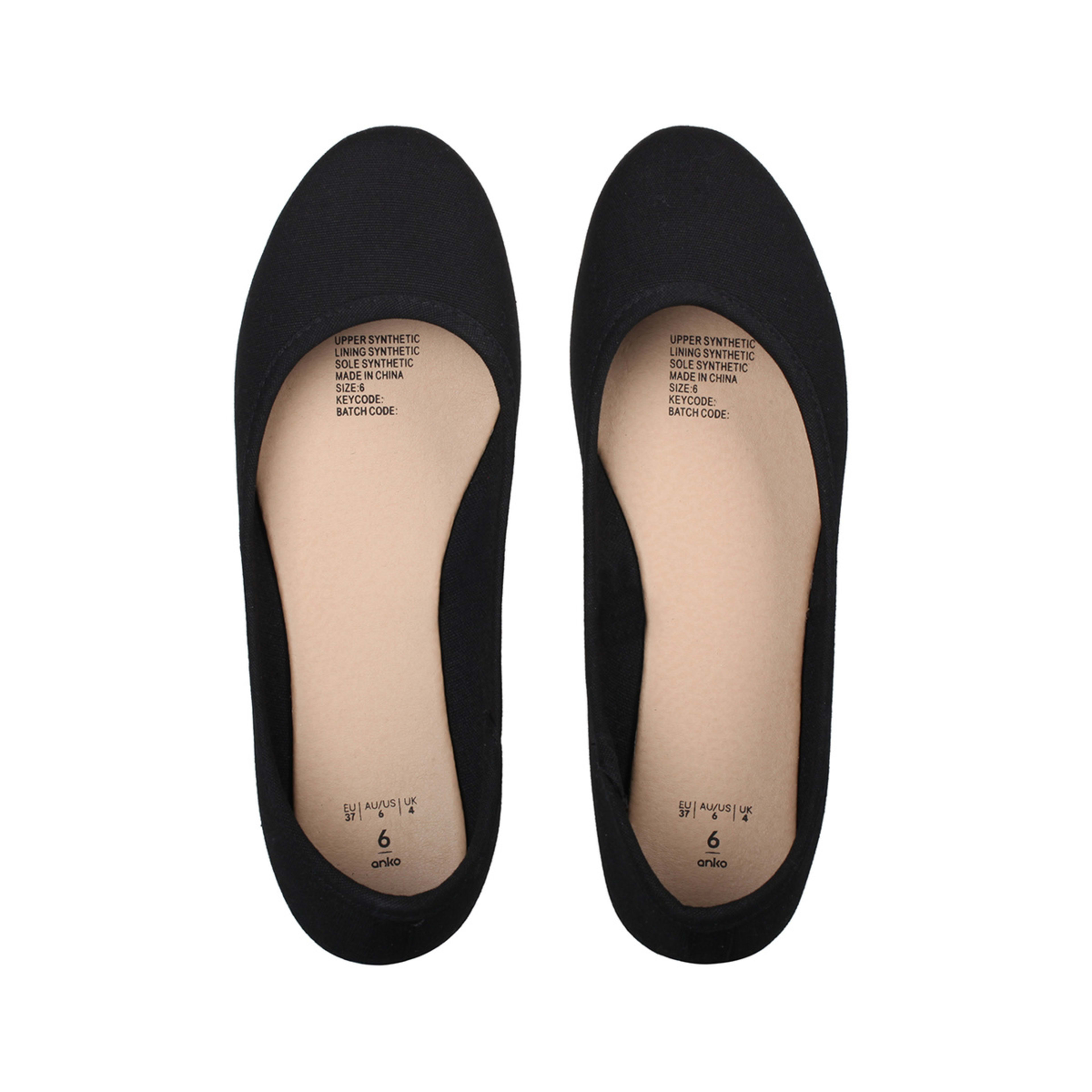 2 Round Toe Ballet Flats Black, 2 of 5