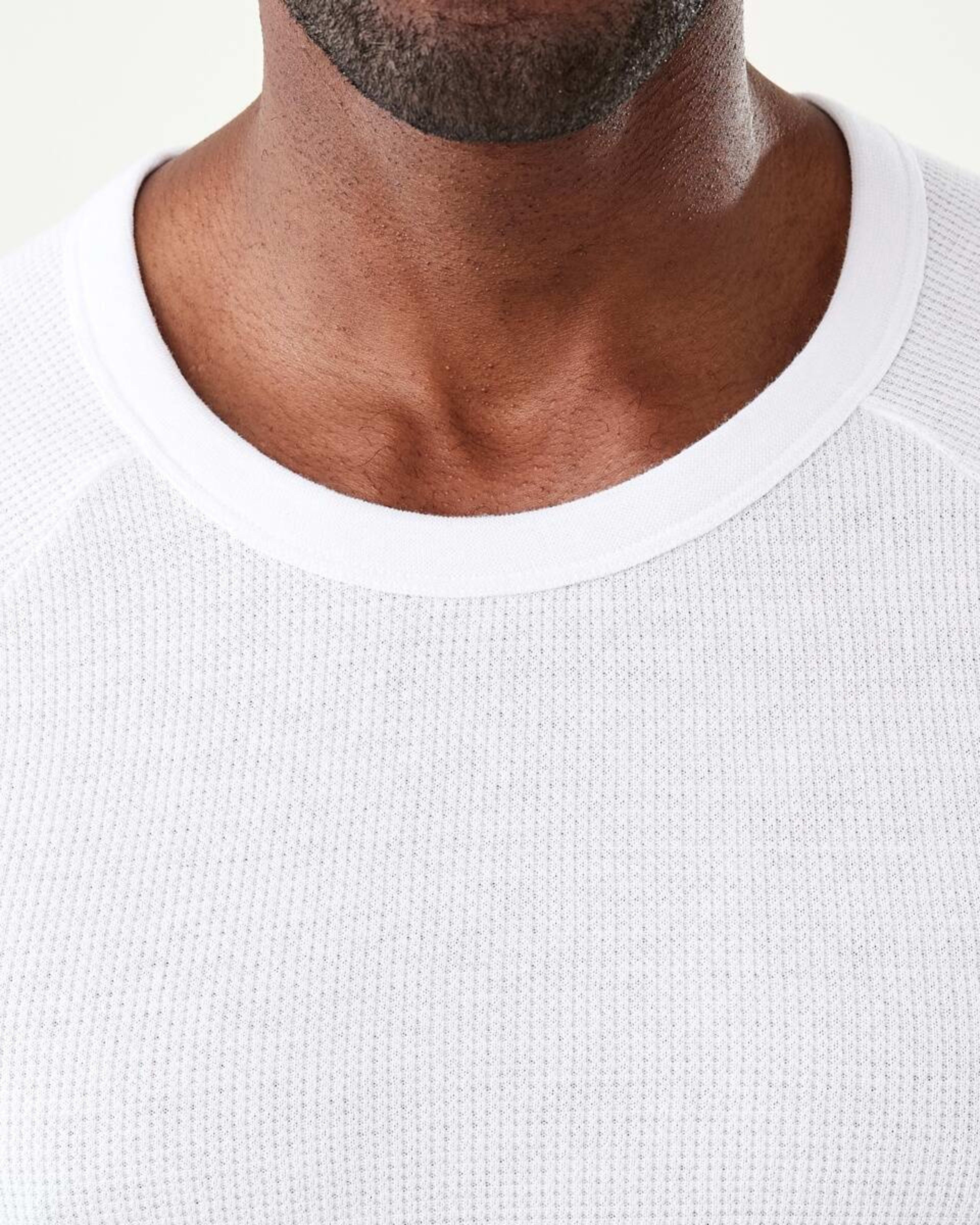 5 Short Sleeve Mini Waffle Thermal Top White, 5 of 5