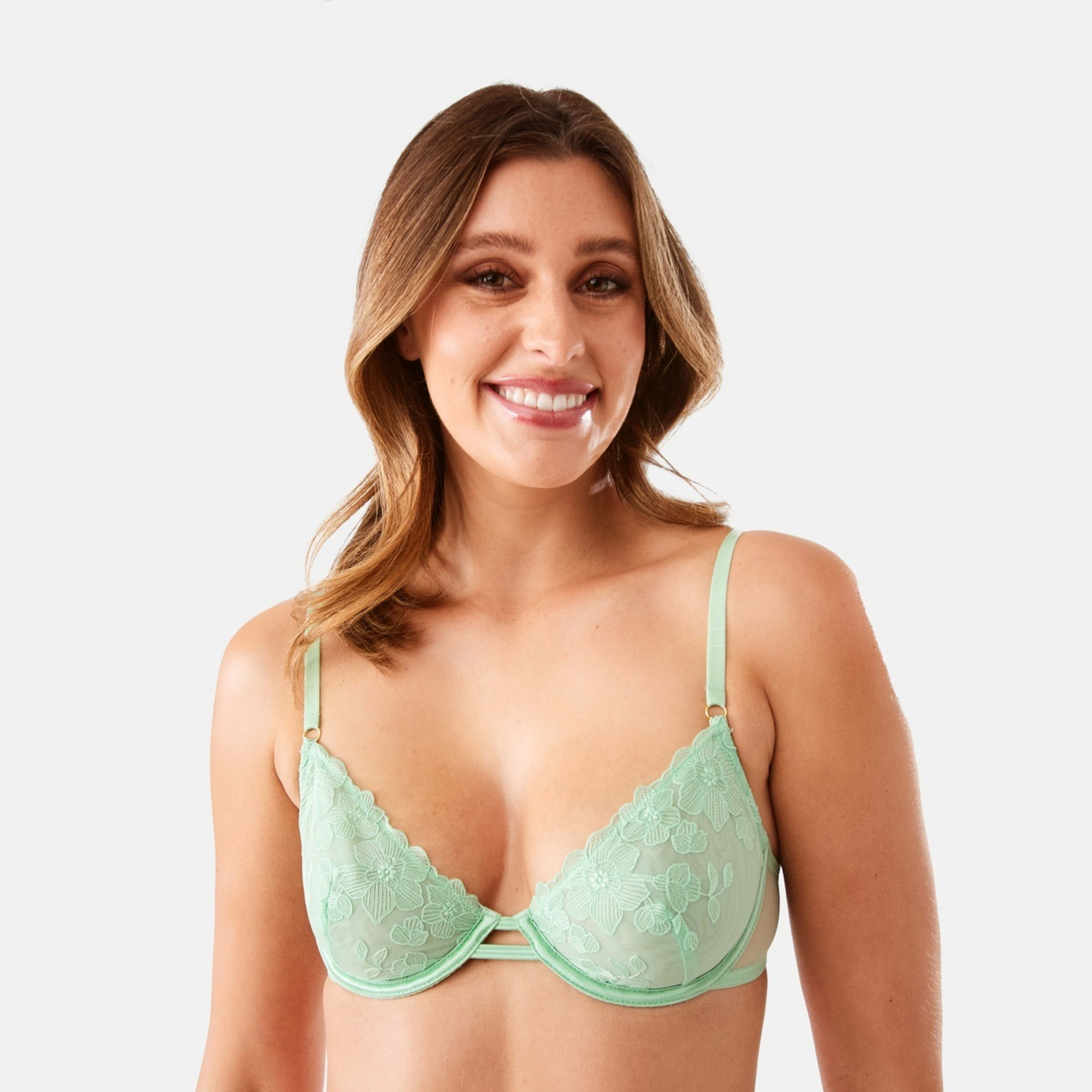 1 Co-ordinated Soft Cup Mesh Underwire Bra Grn Srrl, 1 of 7