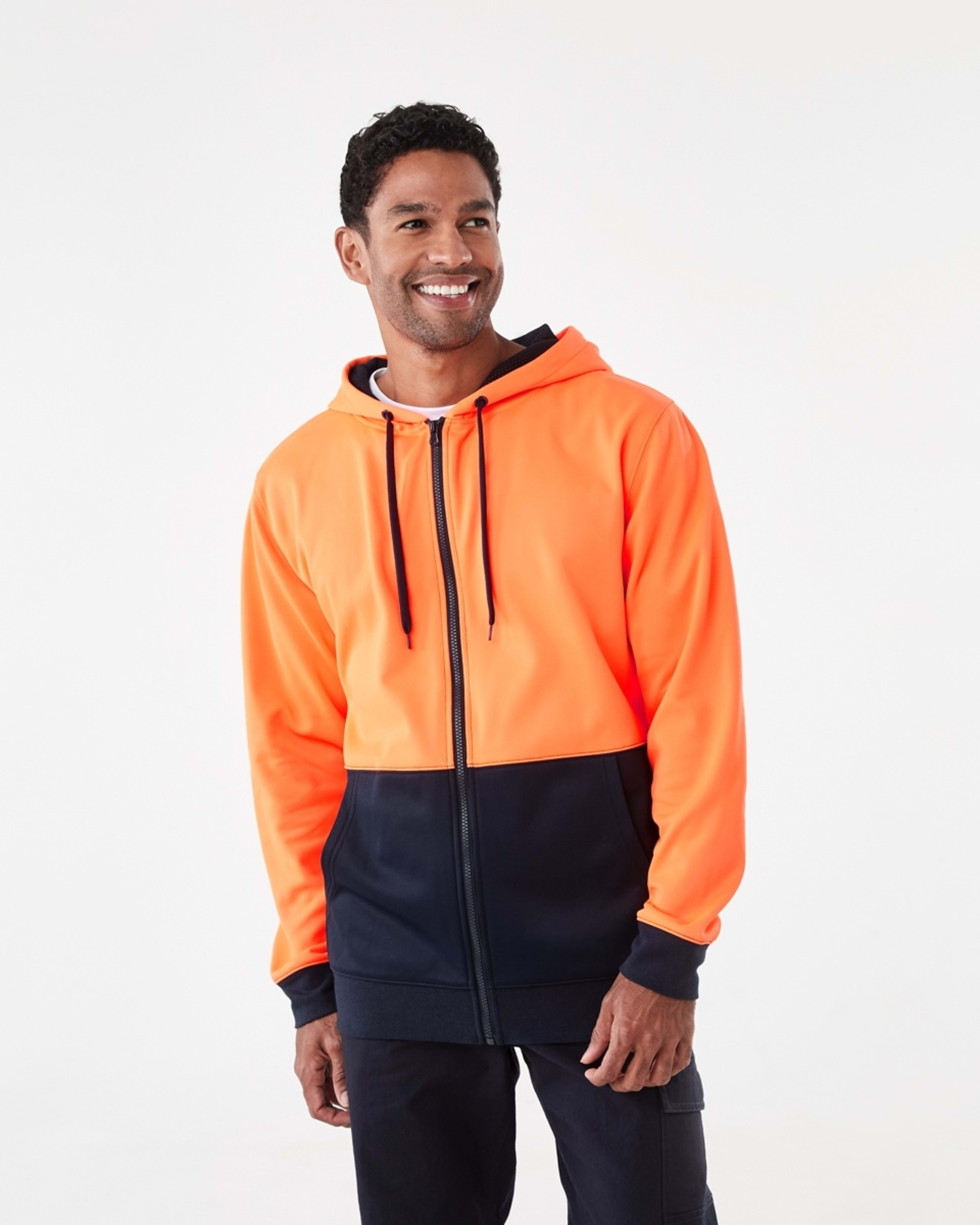 2 Hi-Visibility Zip Through Hoodie Orange, 2 of 7