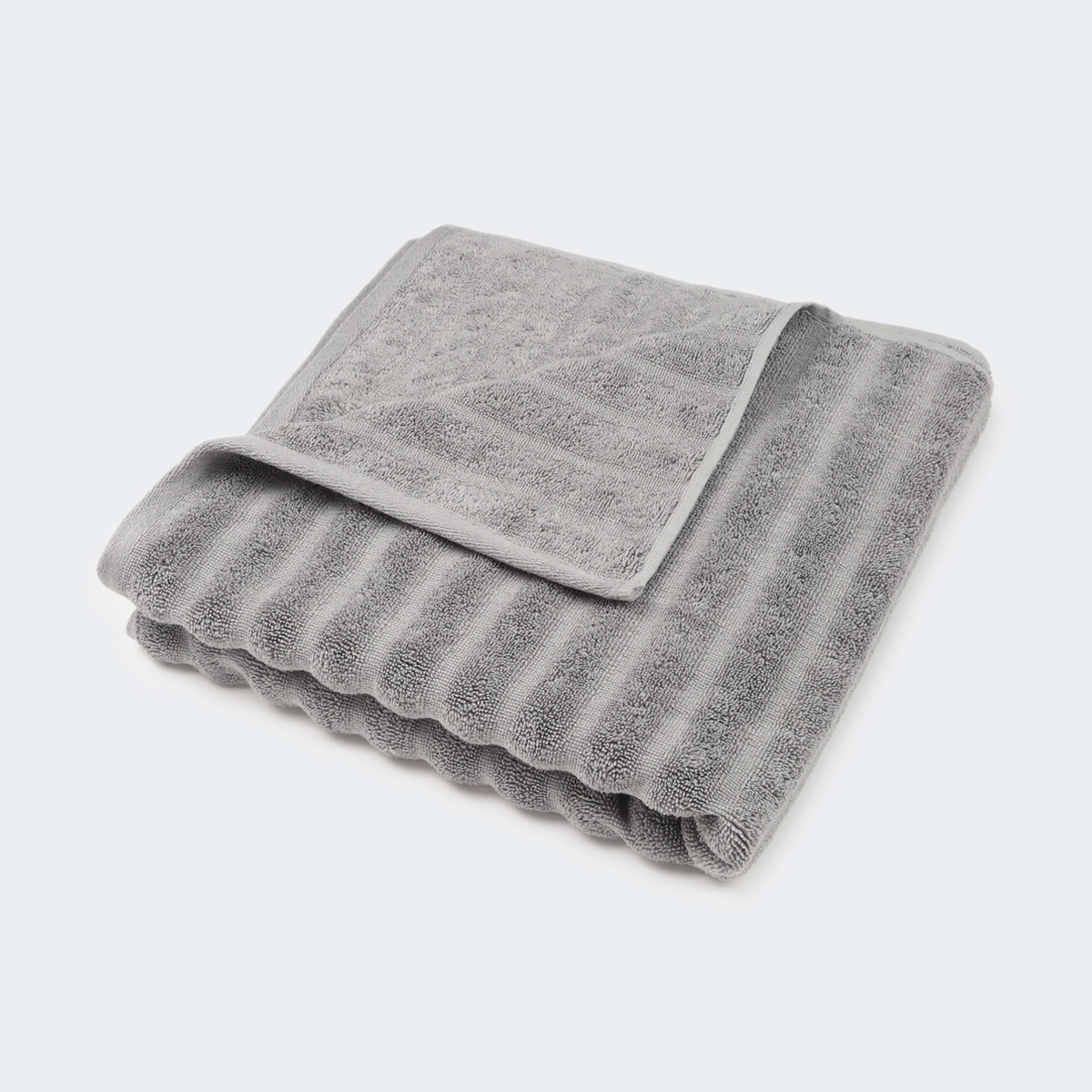 Thick Ribbed Australian Cotton Bath Towel Silver Kmart