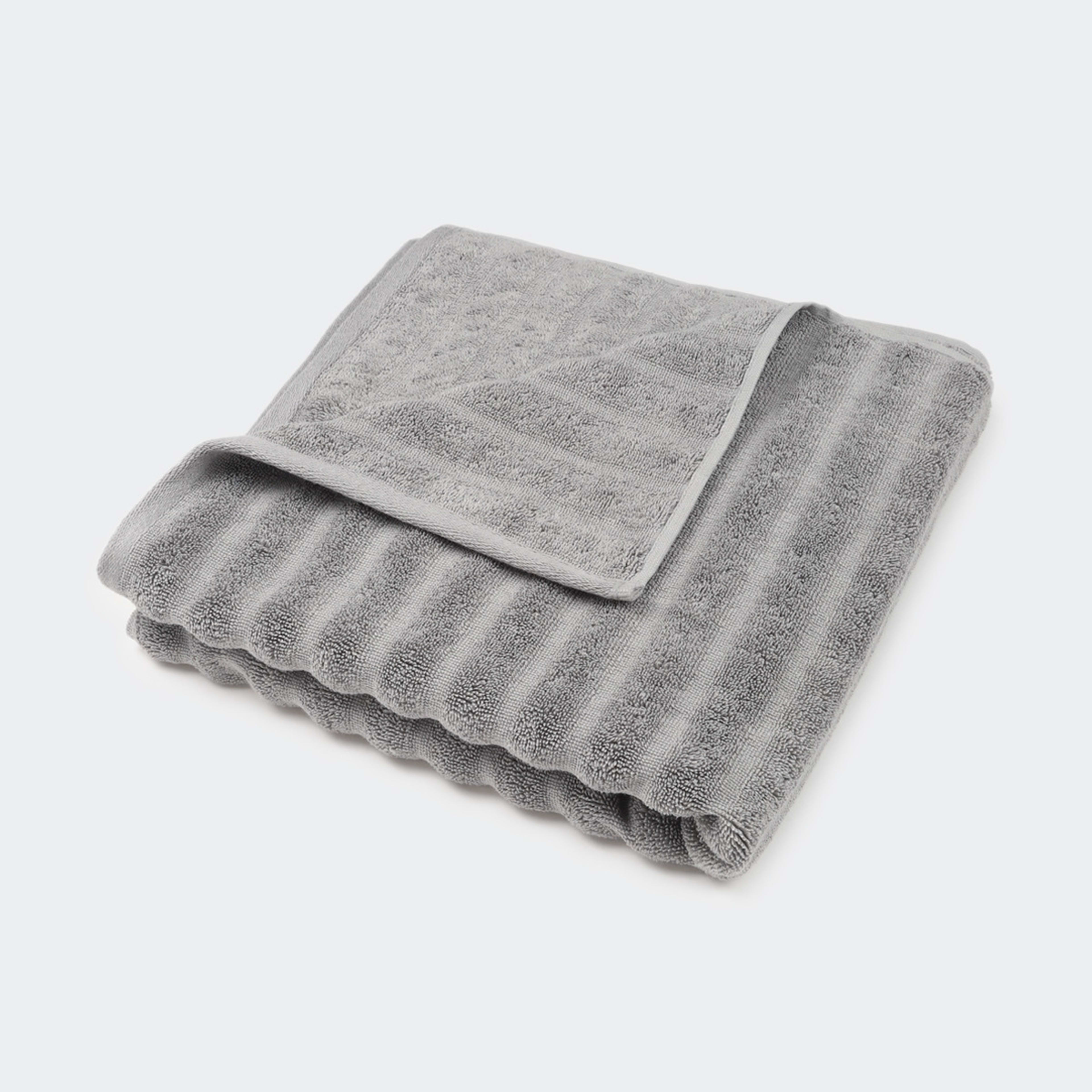 Thick Ribbed Australian Cotton Bath Towel - Silver
