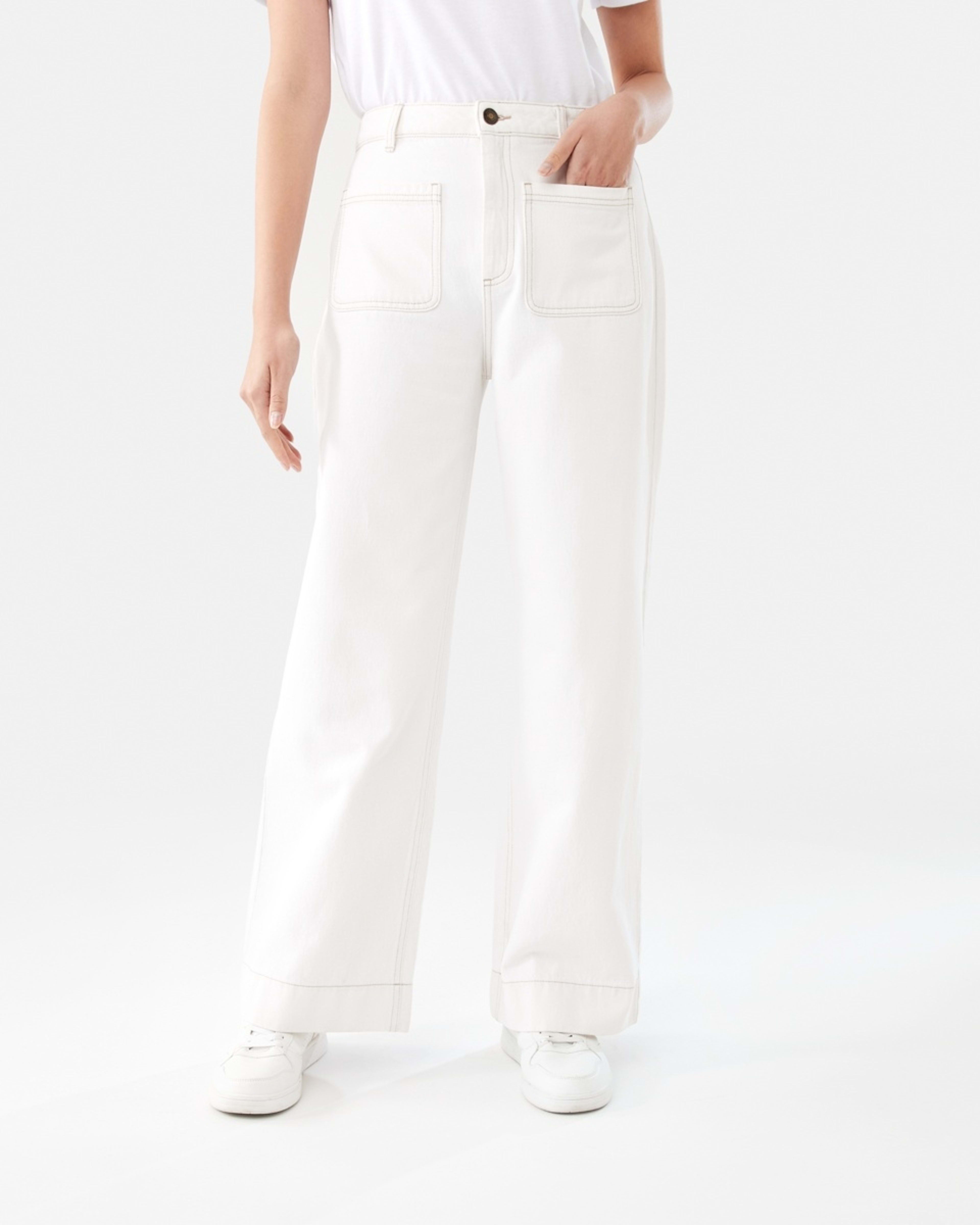 1 Wide Leg Pocket Jeans ECRU DENIM, 1 of 9