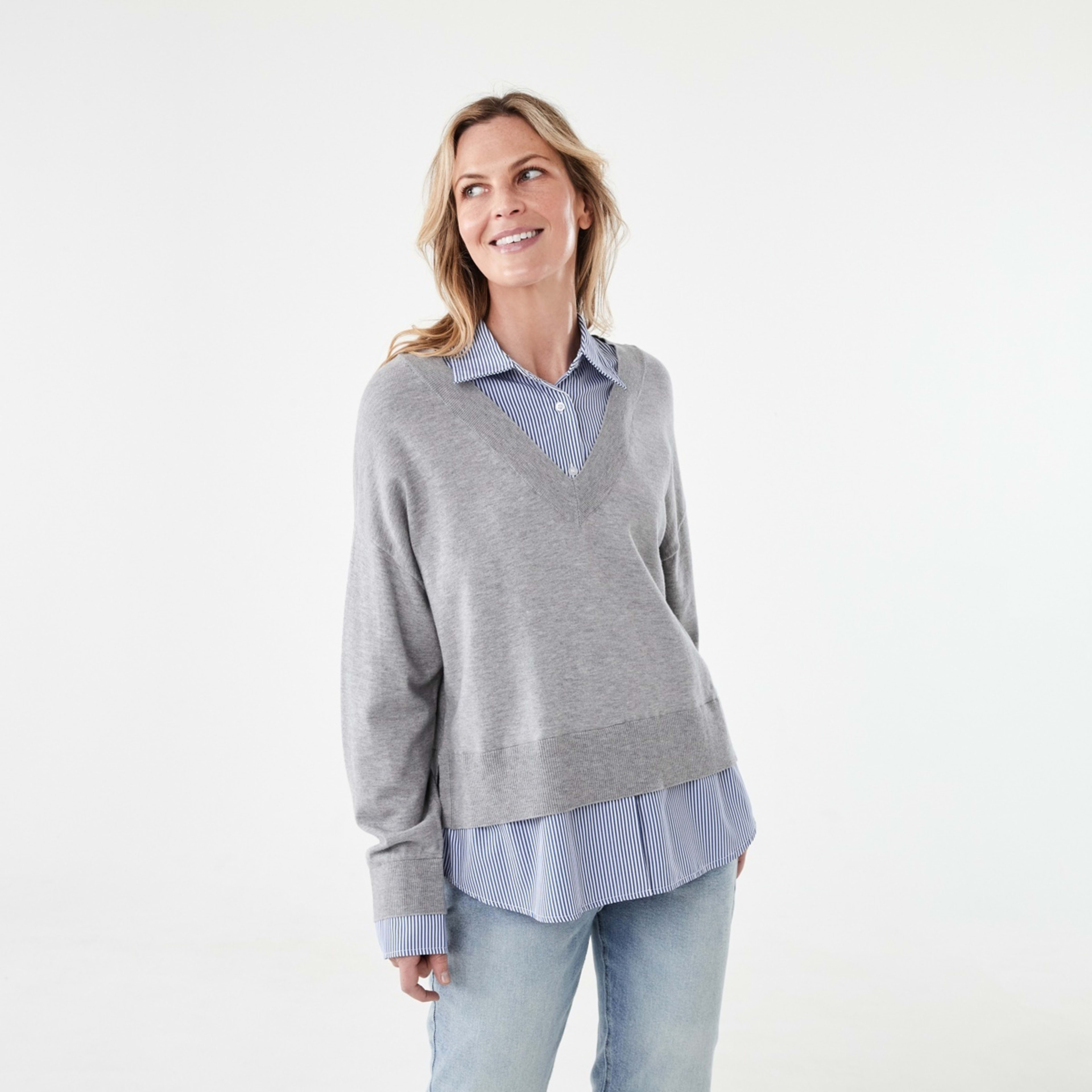 1 Twofer Jumper Grey Marle, 1 of 7