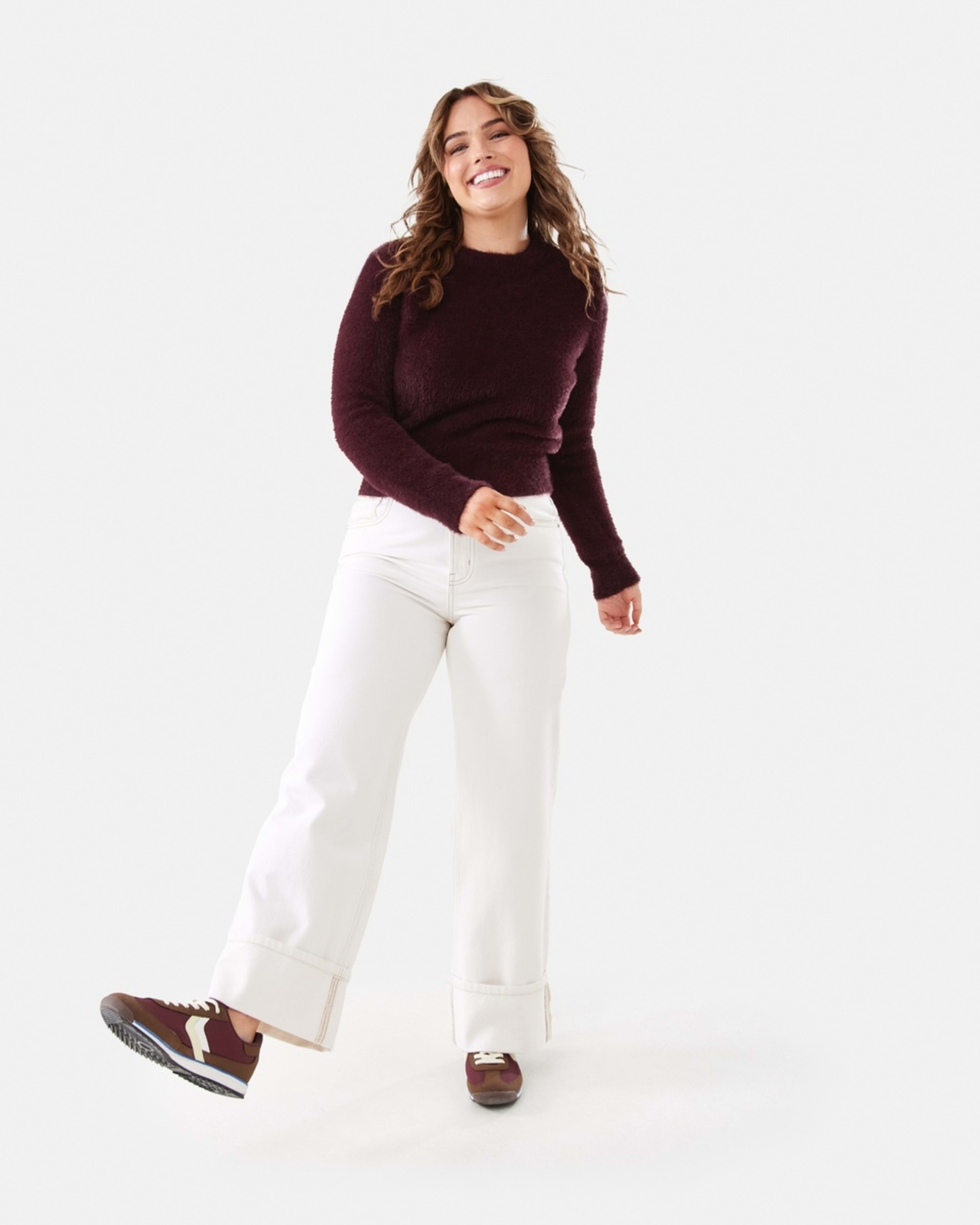 2 Cuffed Hem Jeans Ecru, 2 of 7