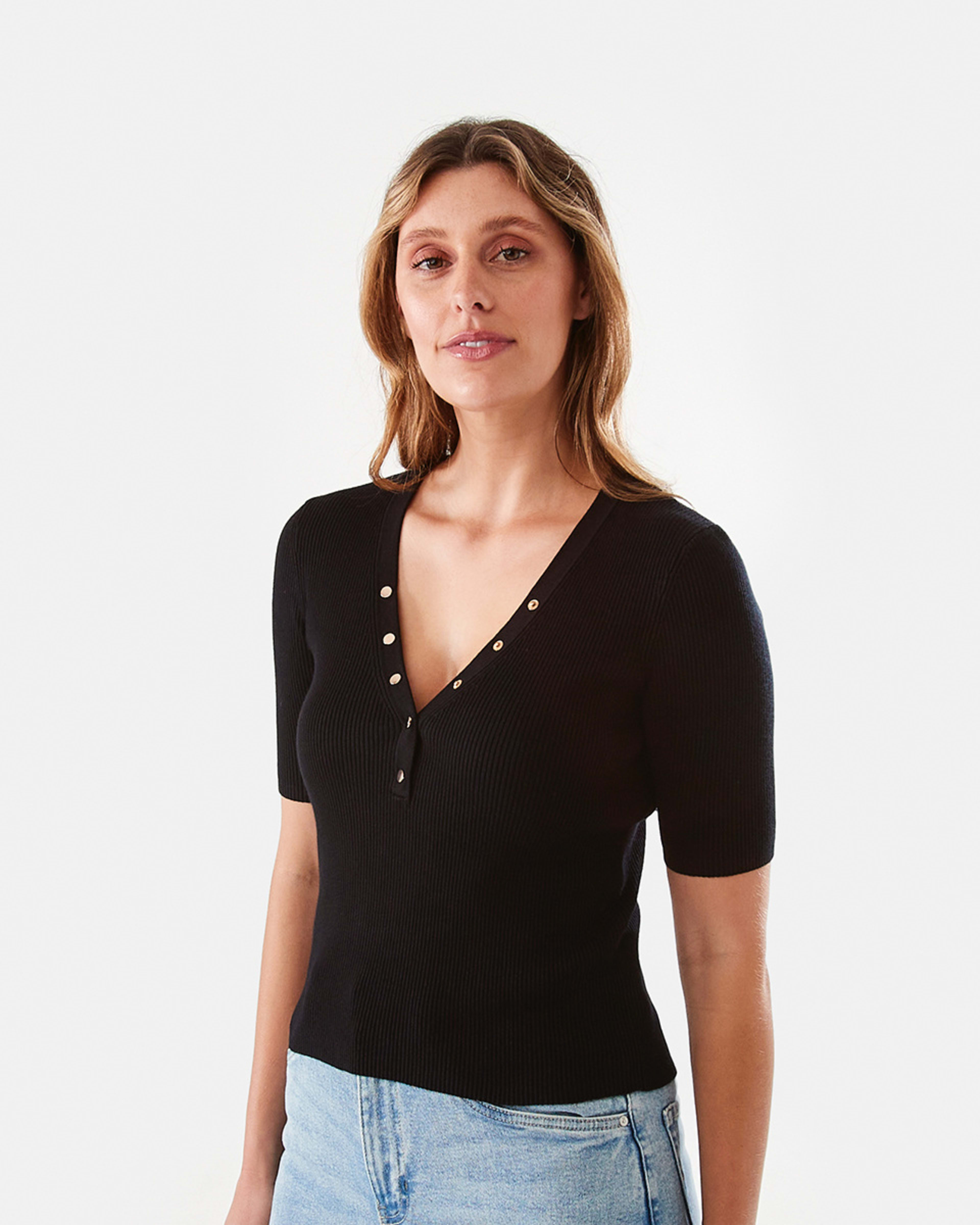 Short Sleeve True Knit Henley Top Kmart NZ