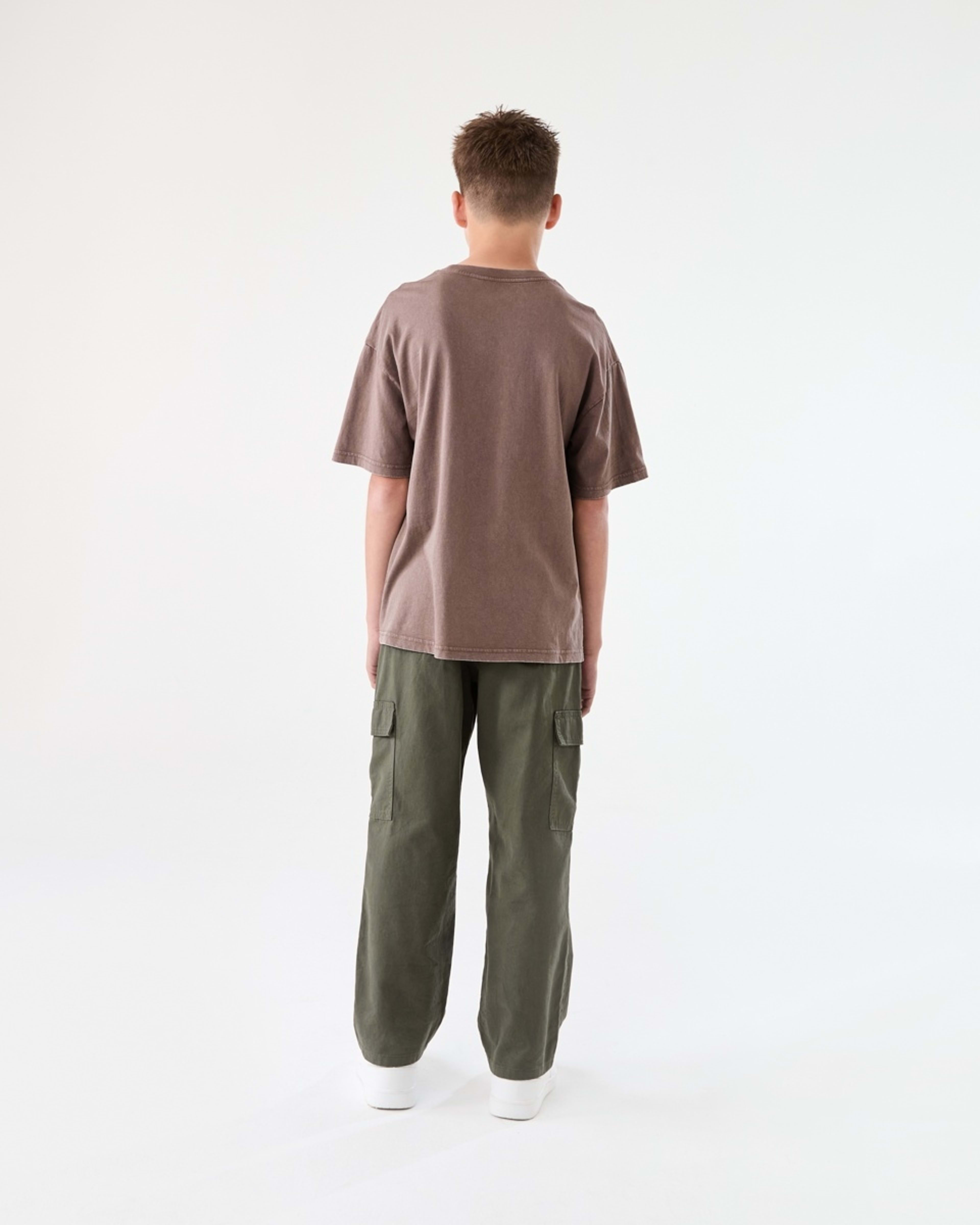 6 Short Sleeve Oversized Acid Wash T-shirt BROWN CHOC, 6 of 6