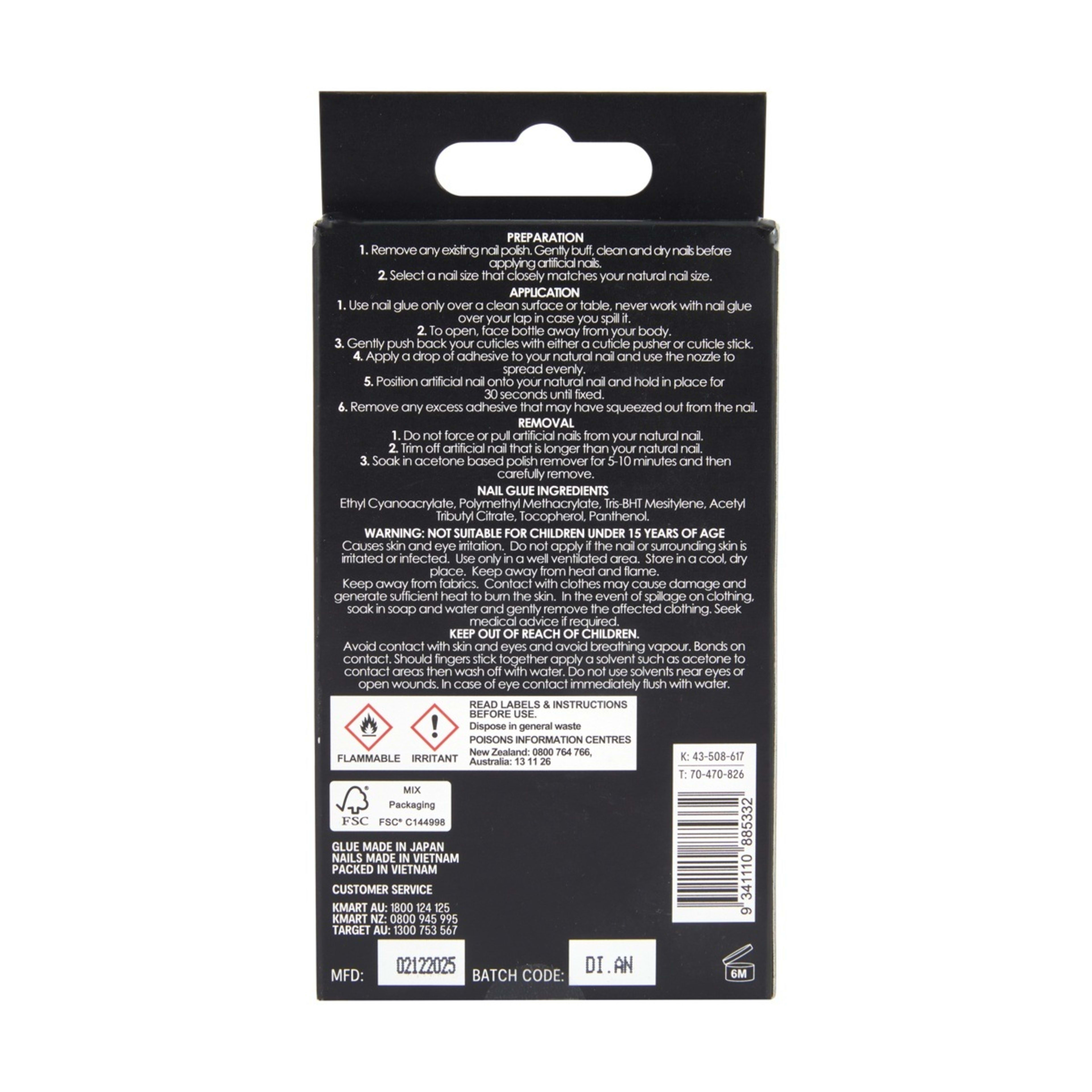 2 OXX Cosmetics 24 Pack Artificial Toenails with Adhesive - Pink, 2 of 5