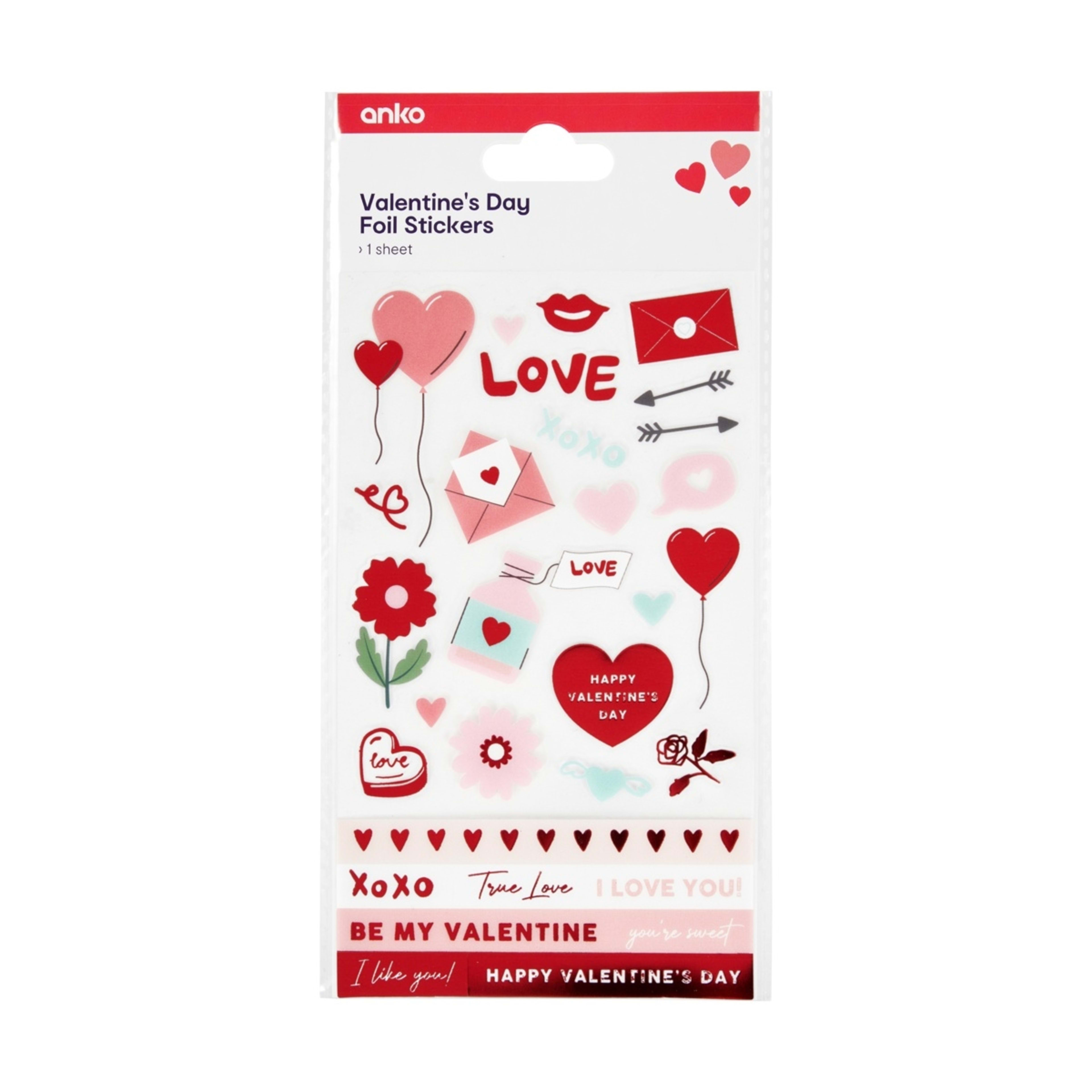 1 Valentine's Day Foil Stickers, 1 of 2