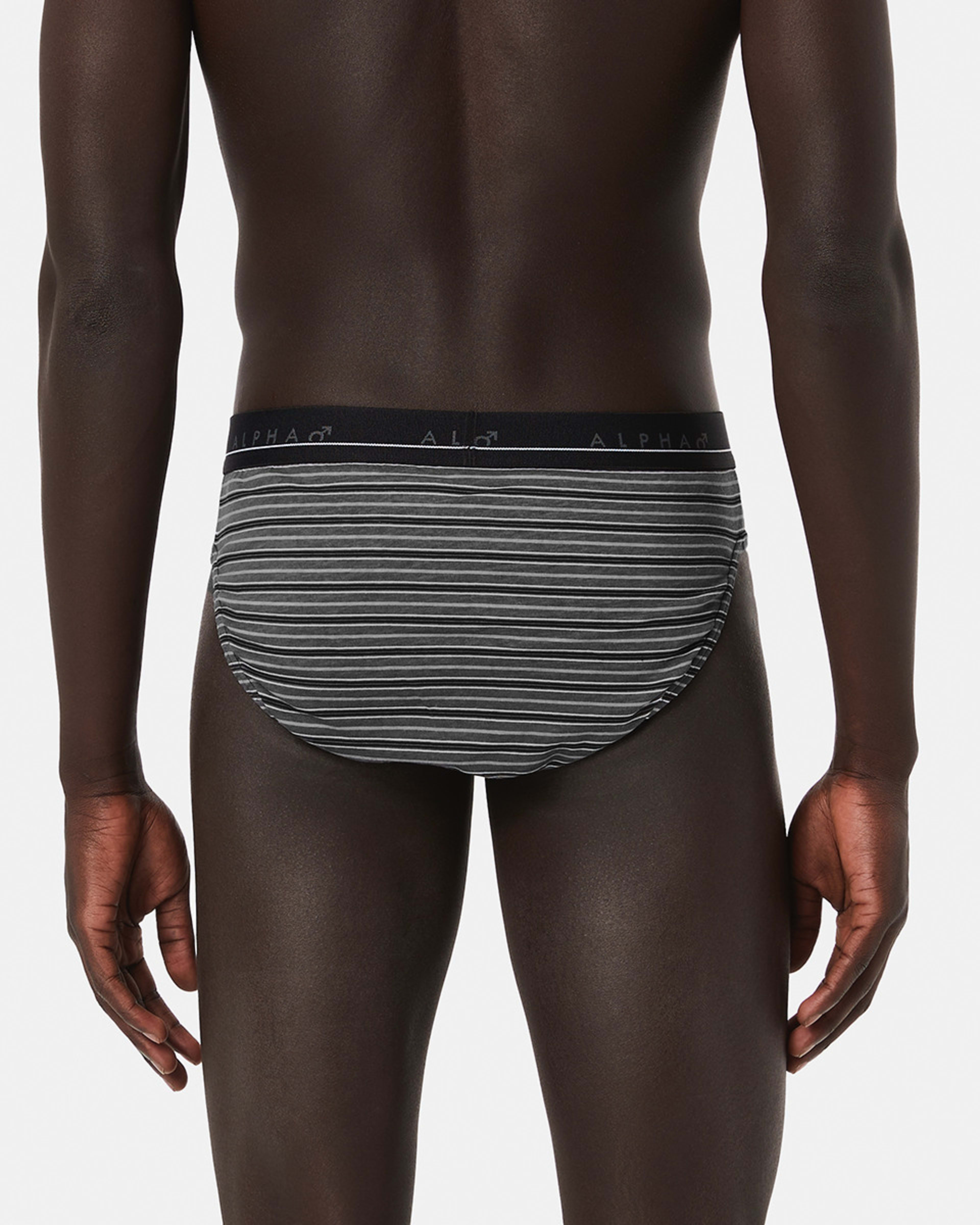 8 5 Pack Alpha Attached Elastic Hipster Briefs Blkgrystrp, 8 of 10