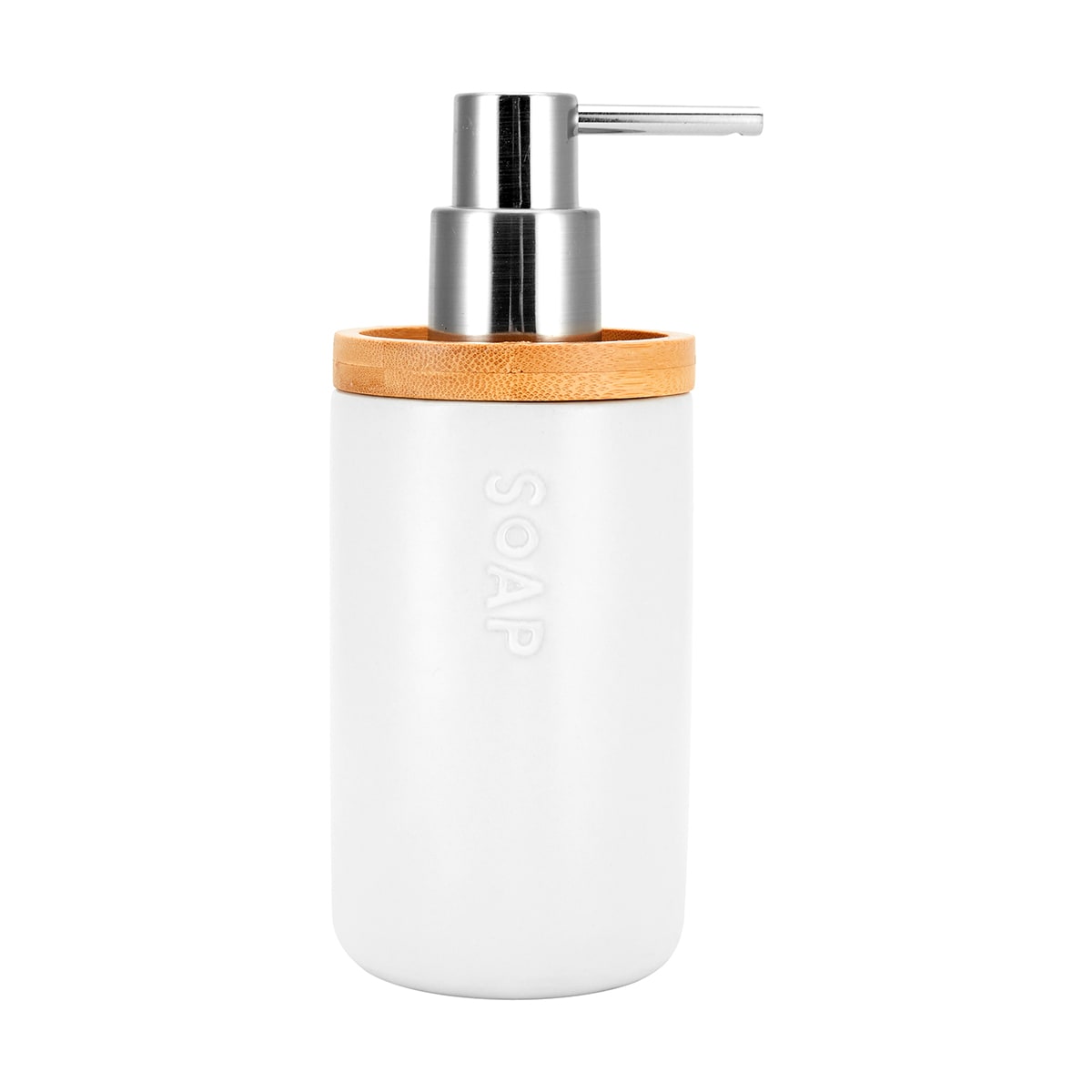 Bamboo and White Soap Dispenser Kmart