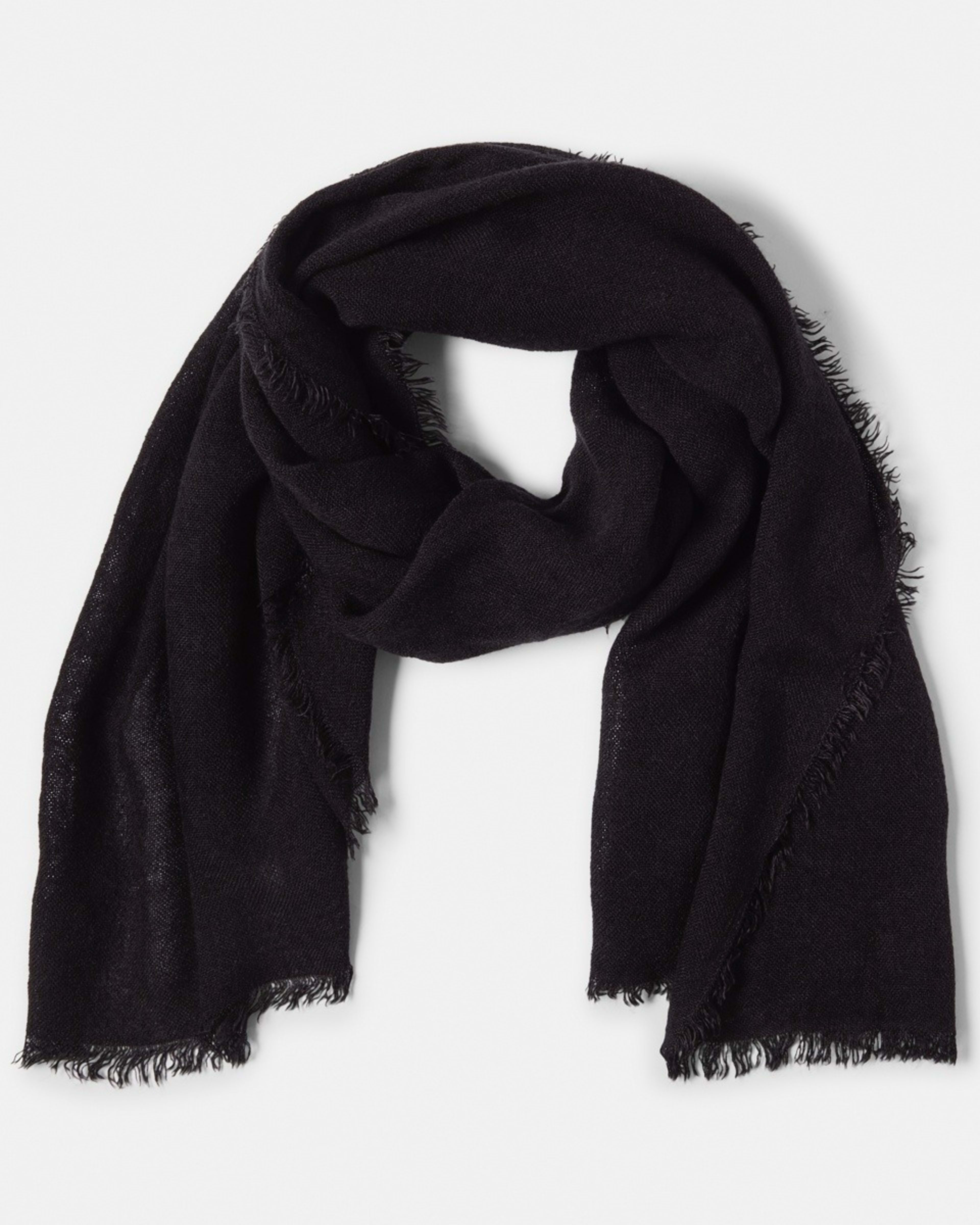 1 Solid Lightweight Scarf Black, 1 of 3