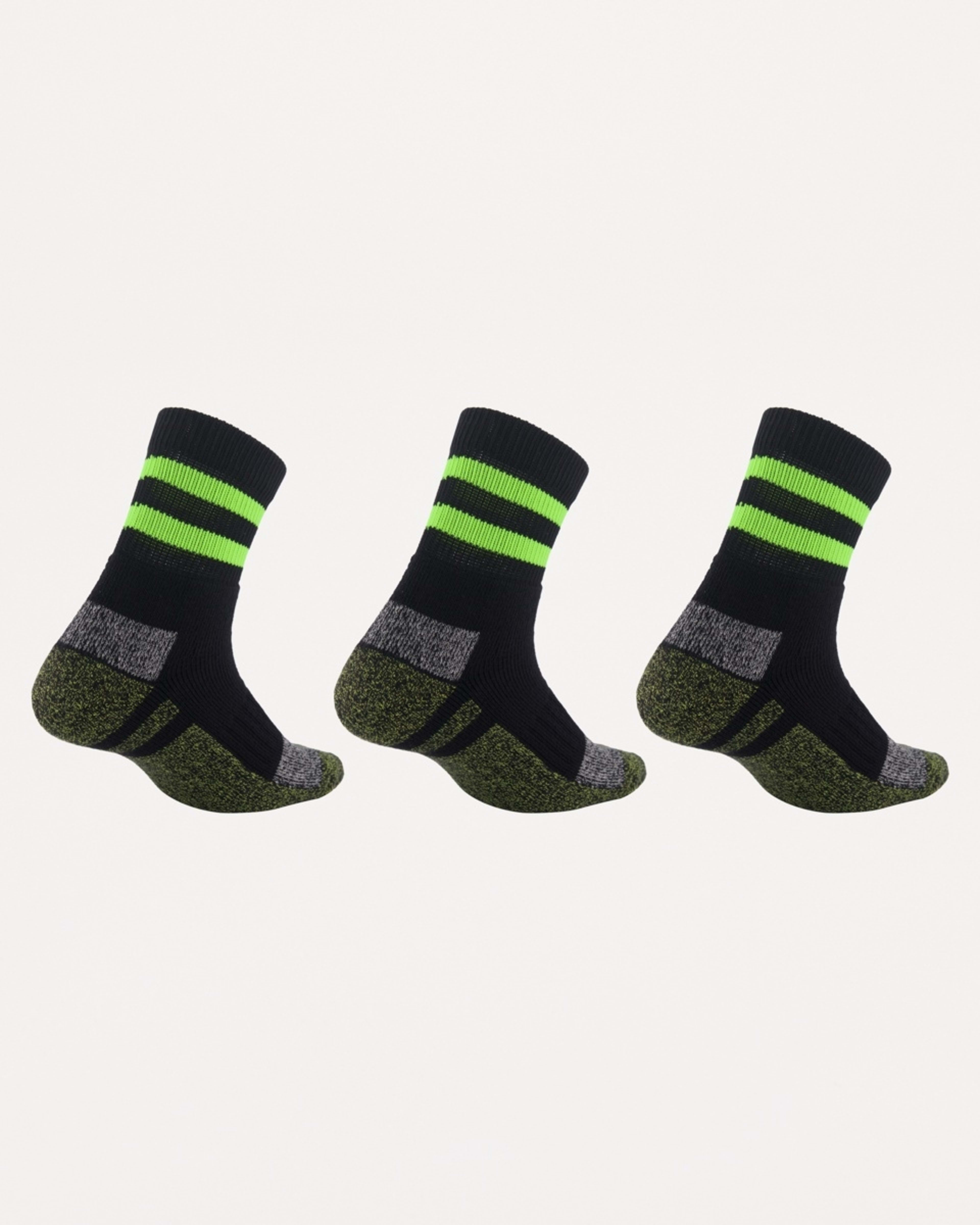 2 3 Pack Cotton Quarter Crew Socks BLACK YELLOW, 2 of 3