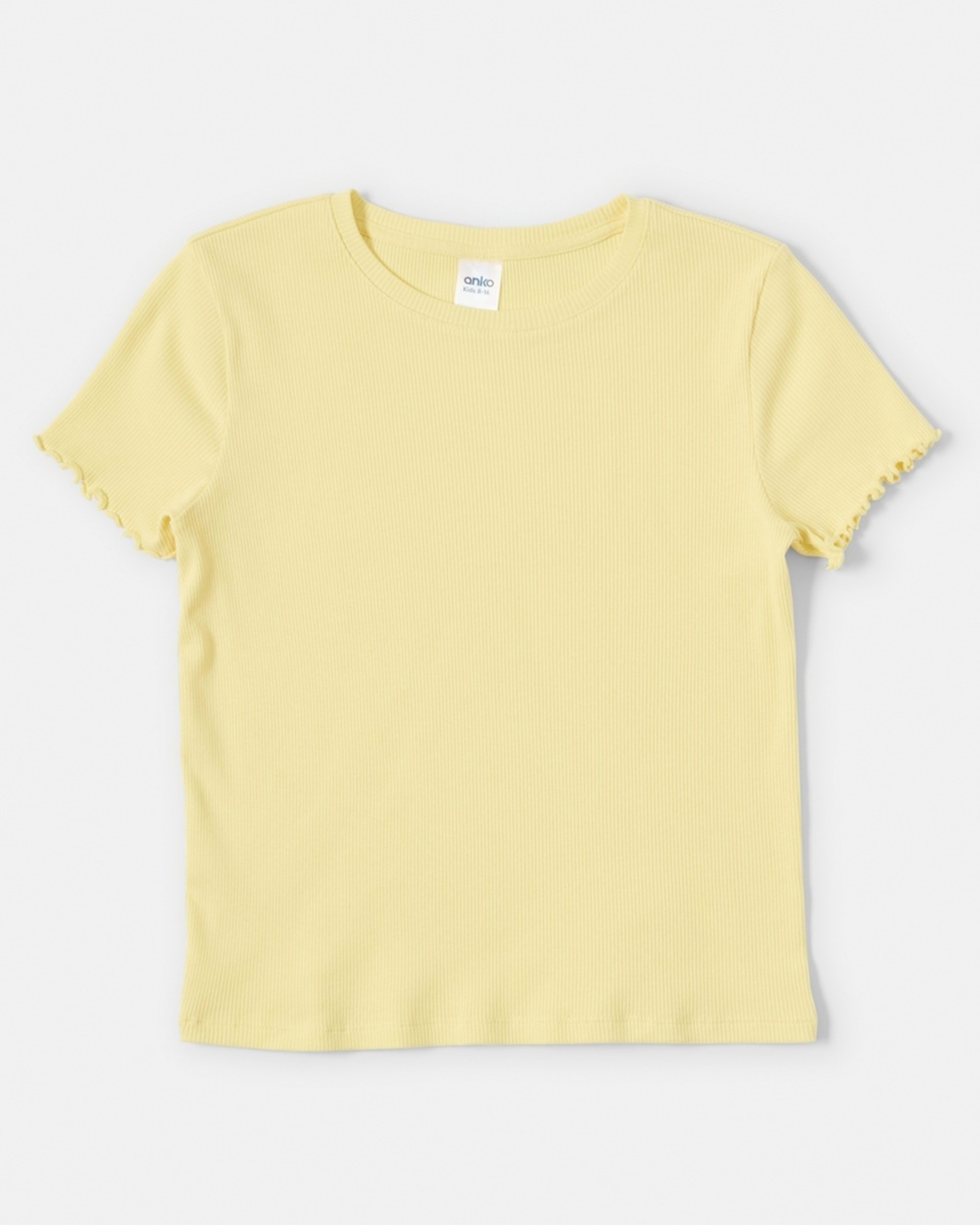 8 Short Sleeve Rib Top Merng Ylw, 8 of 9