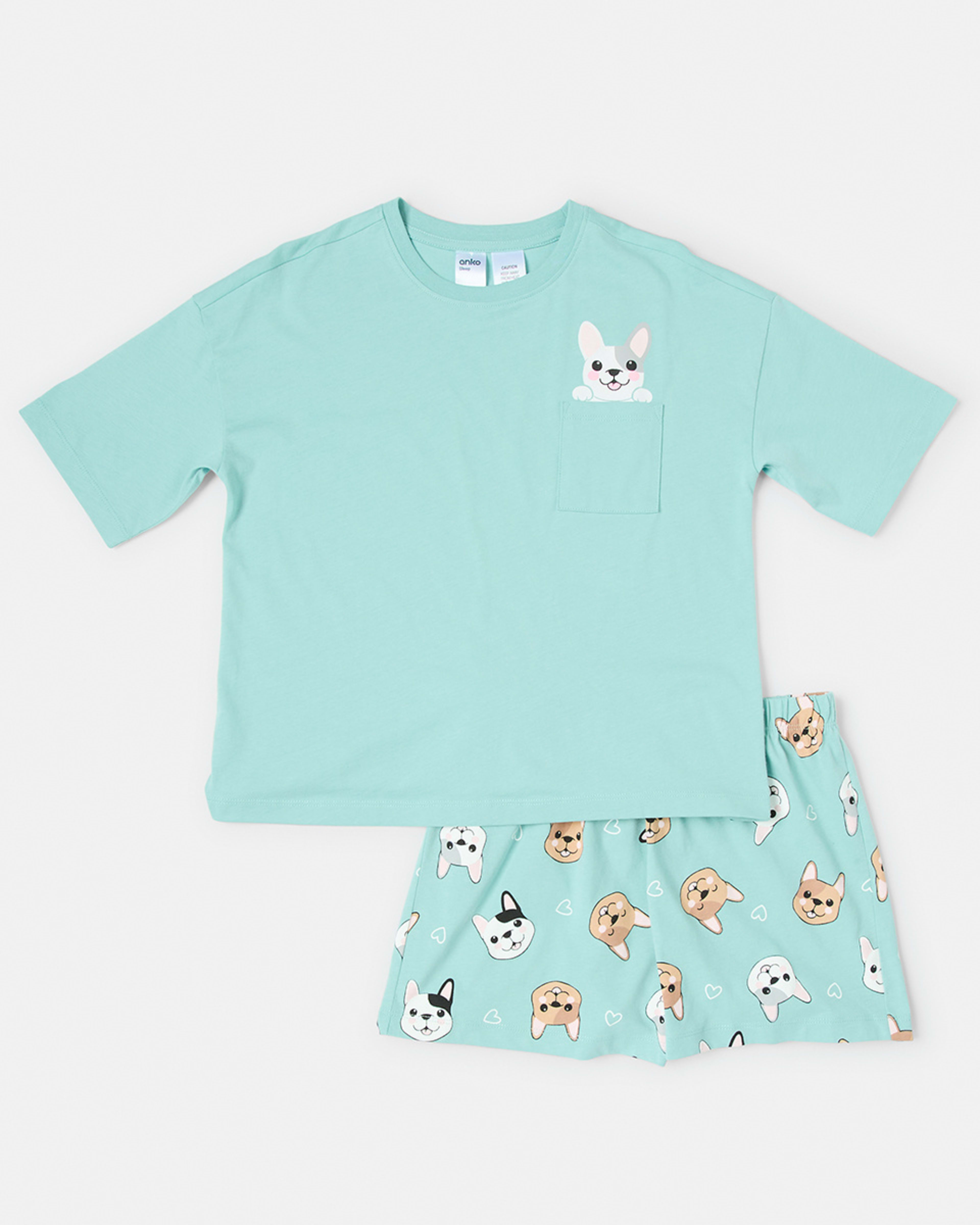 7 Short Sleeve Jersey Knit Pyjama Set Doggemblu, 7 of 10