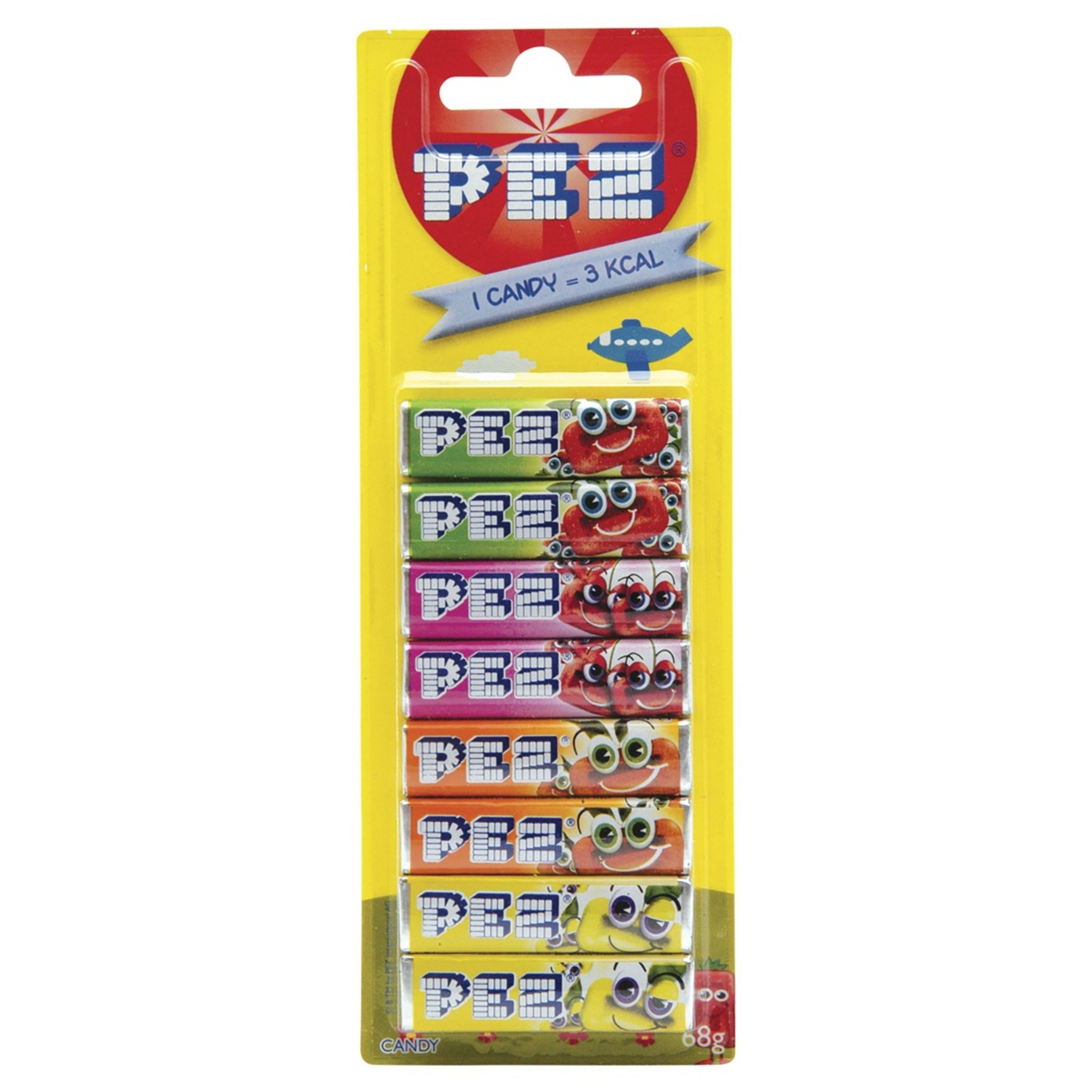 1 8 Pack PEZ Fruit Candy Refills 68g