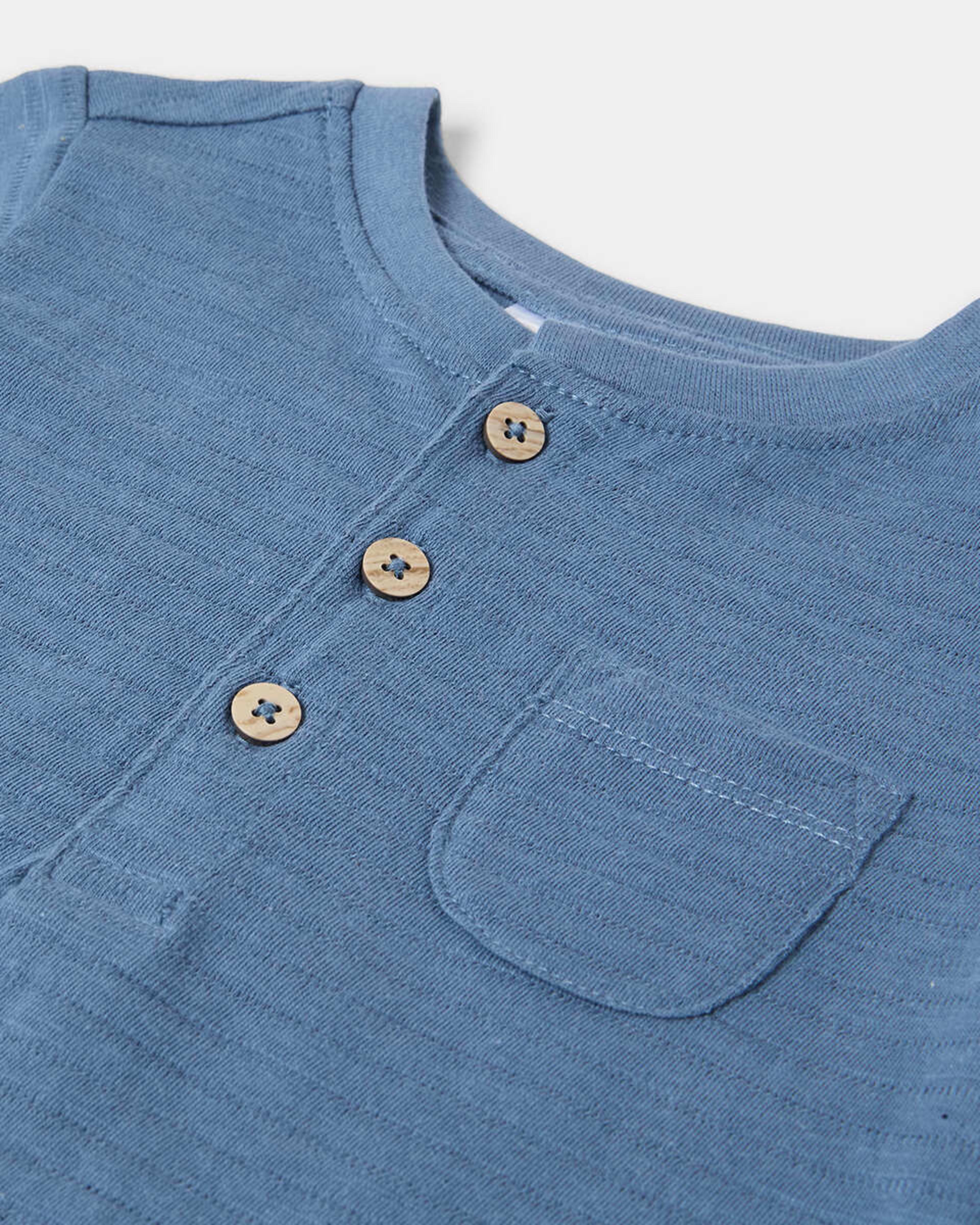 3 Henley Romper Blu Coastl, 3 of 3