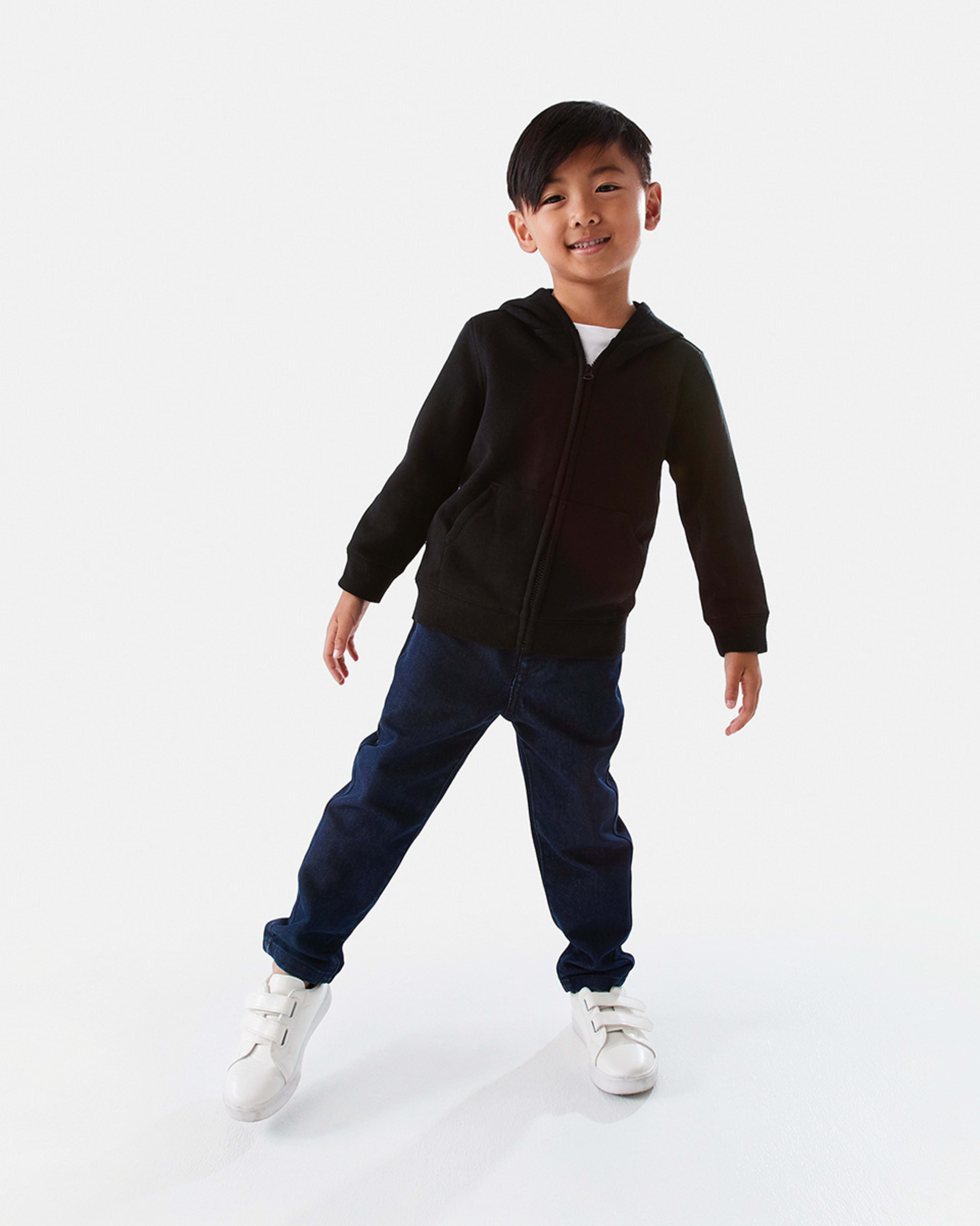 6 Plain Zip Through Hoodie Black, 6 of 9