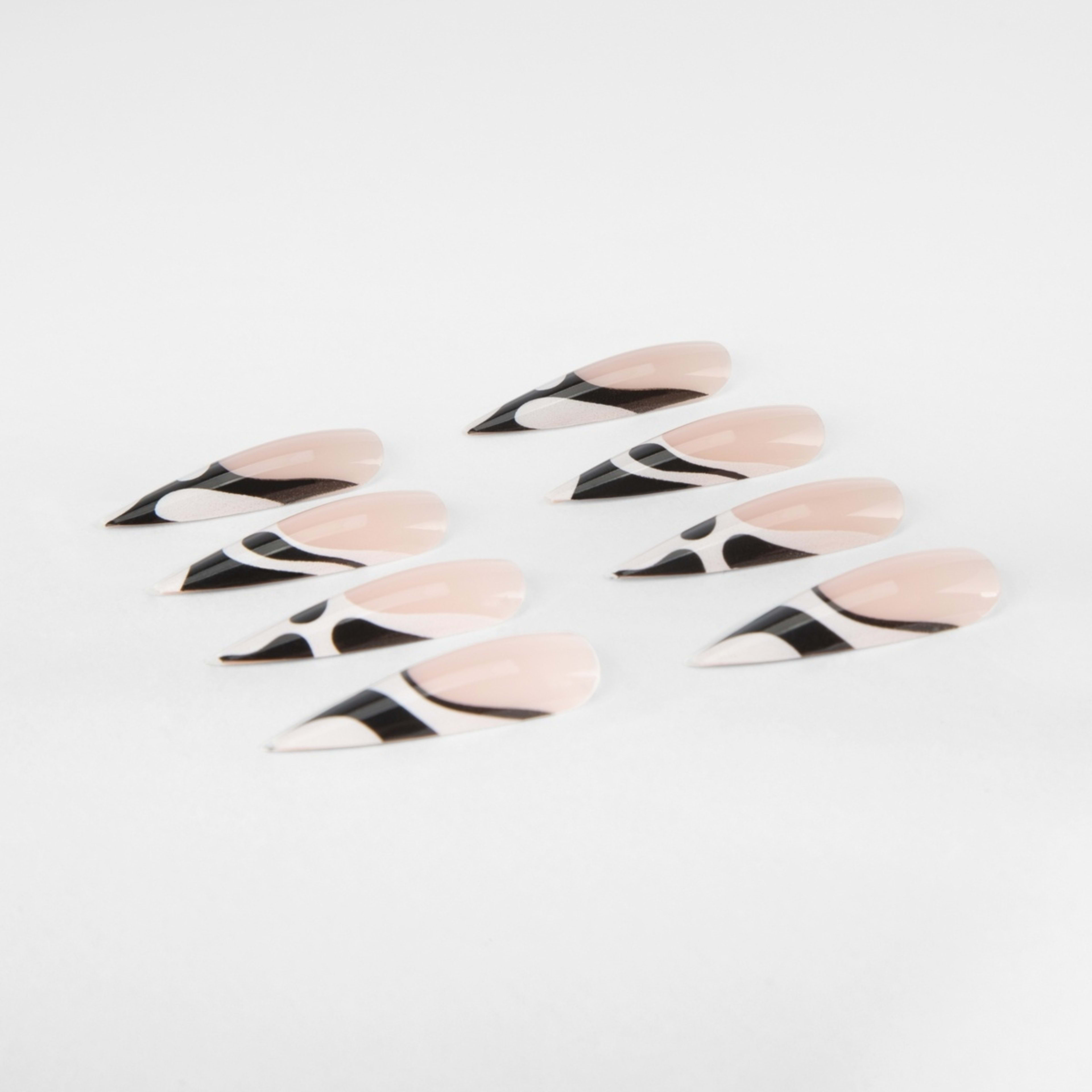 OXX Cosmetics 24 Pack False Extra Length Nails with Adhesive Stiletto