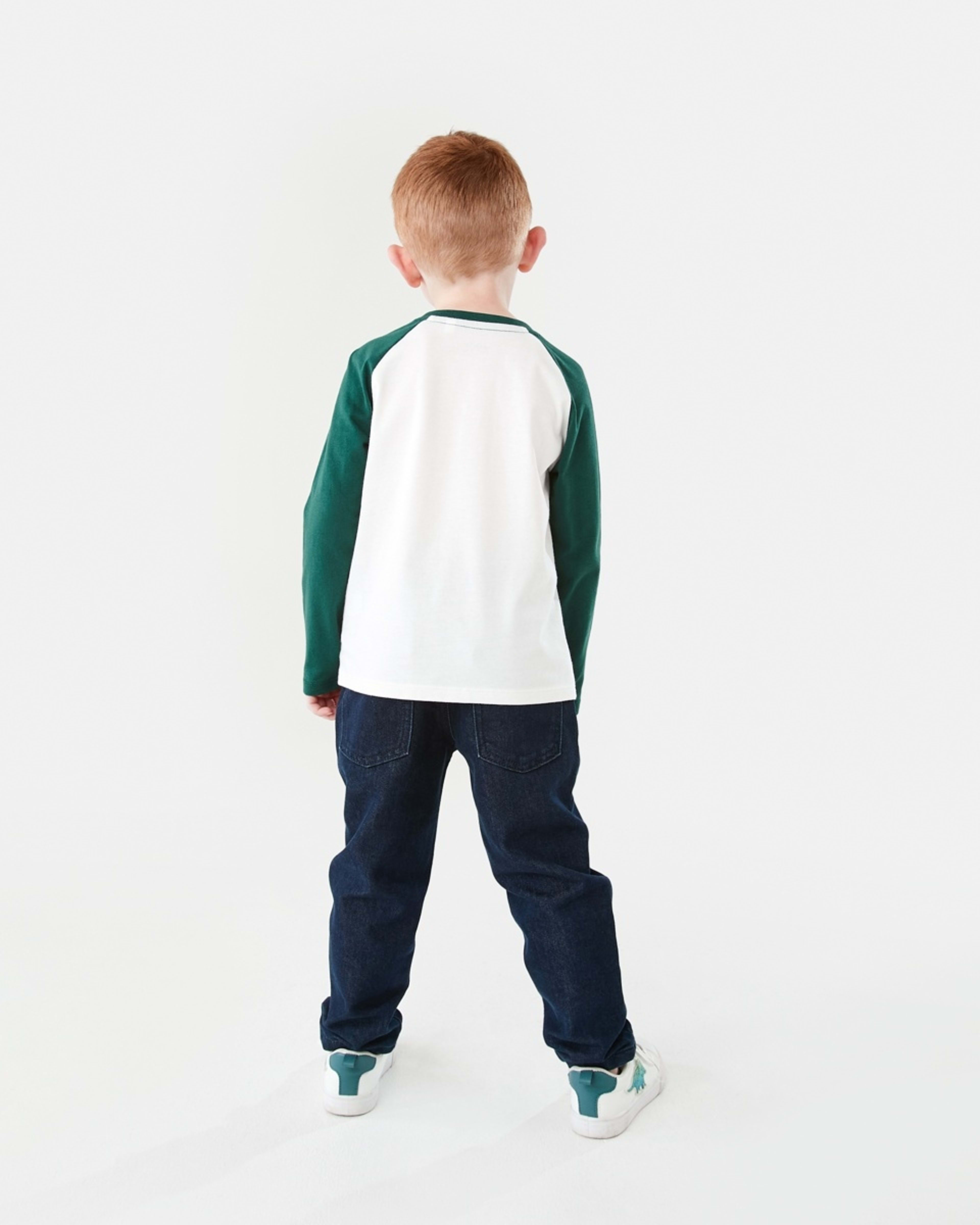 7 Printed Raglan Long Sleeve T-shirt Wht Genius, 7 of 9