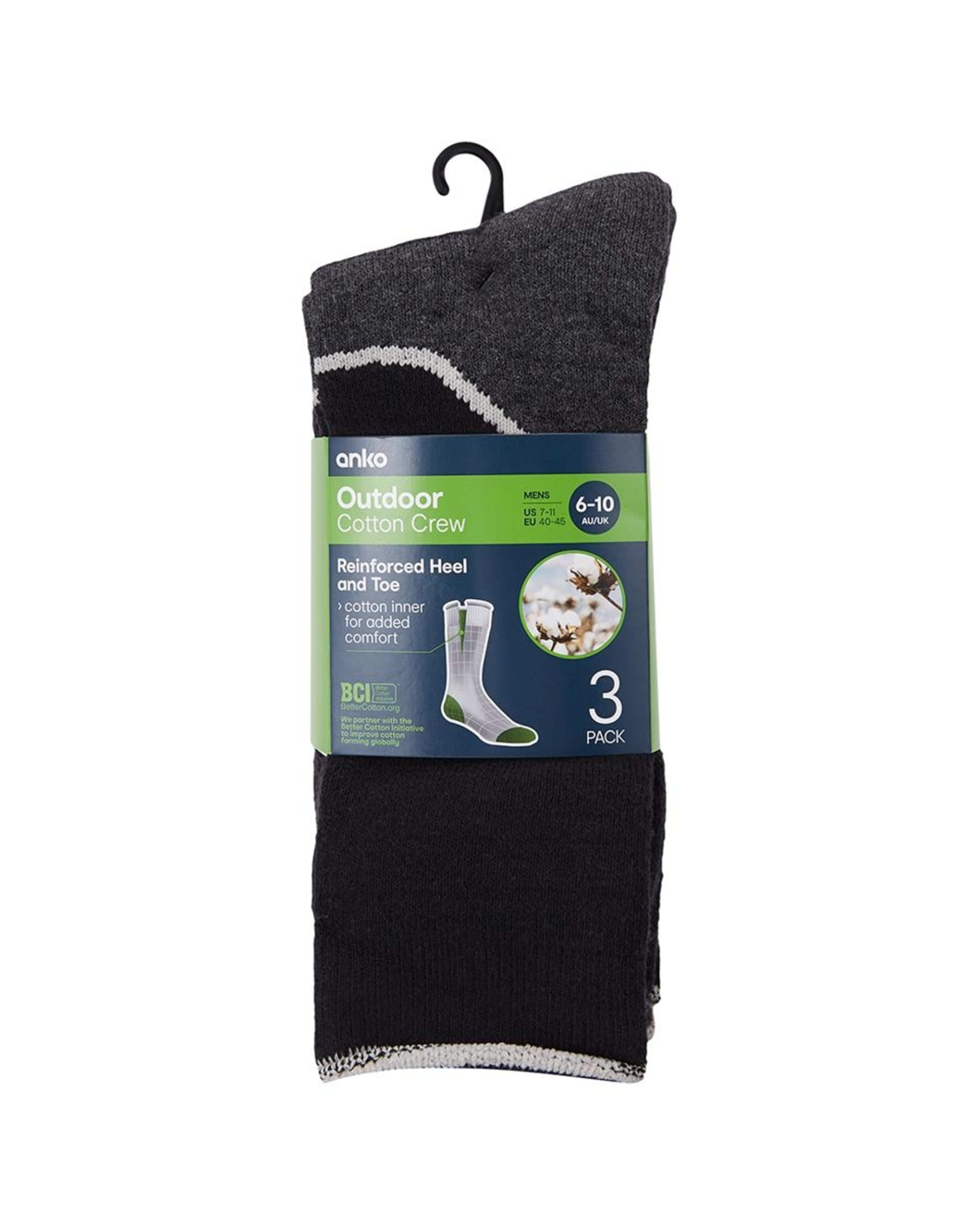 3 3 Pack Extreme Adventure Socks Black, 3 of 3