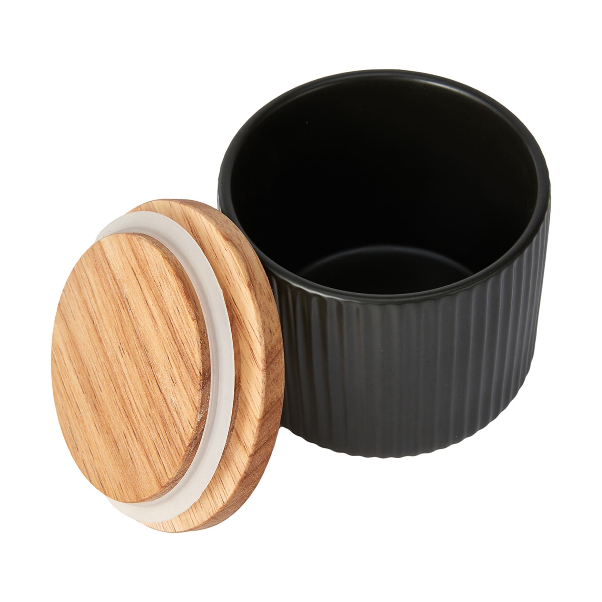 Small Black Ribbed Canister Kmart