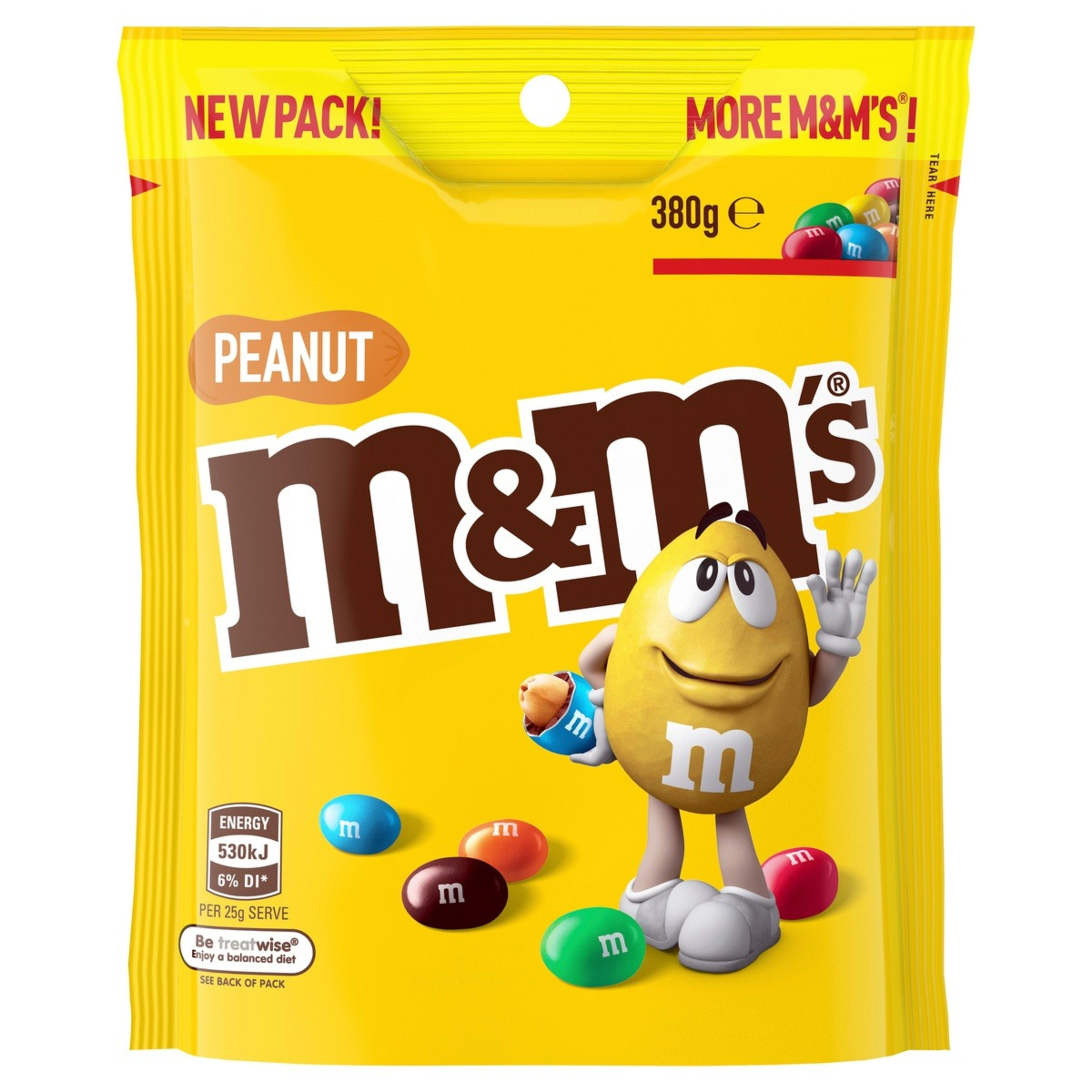 1 M&M's Peanut Milk Chocolate Snack & Share Bag 380g