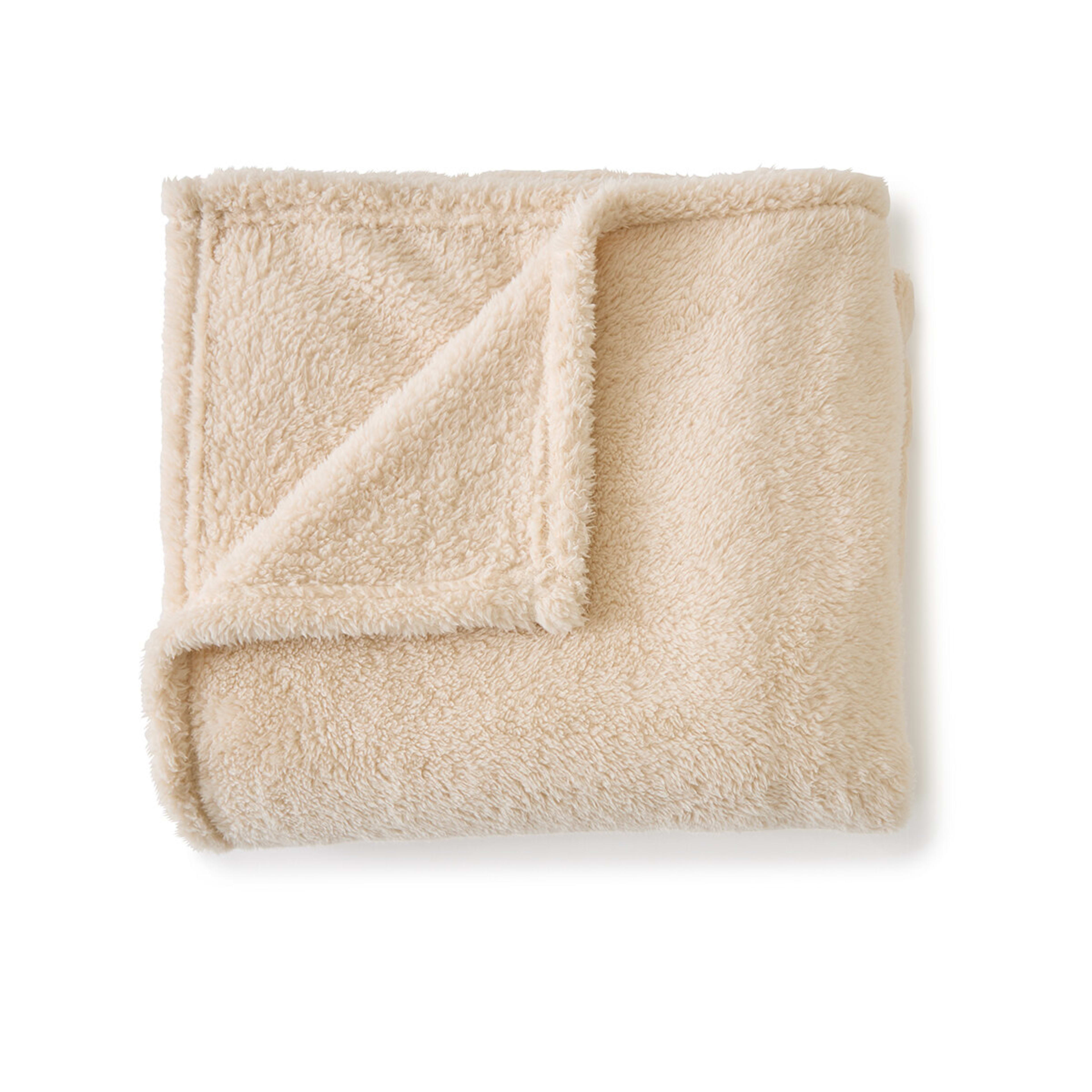 4 Teddy Fleece Throw - Natural, 4 of 6