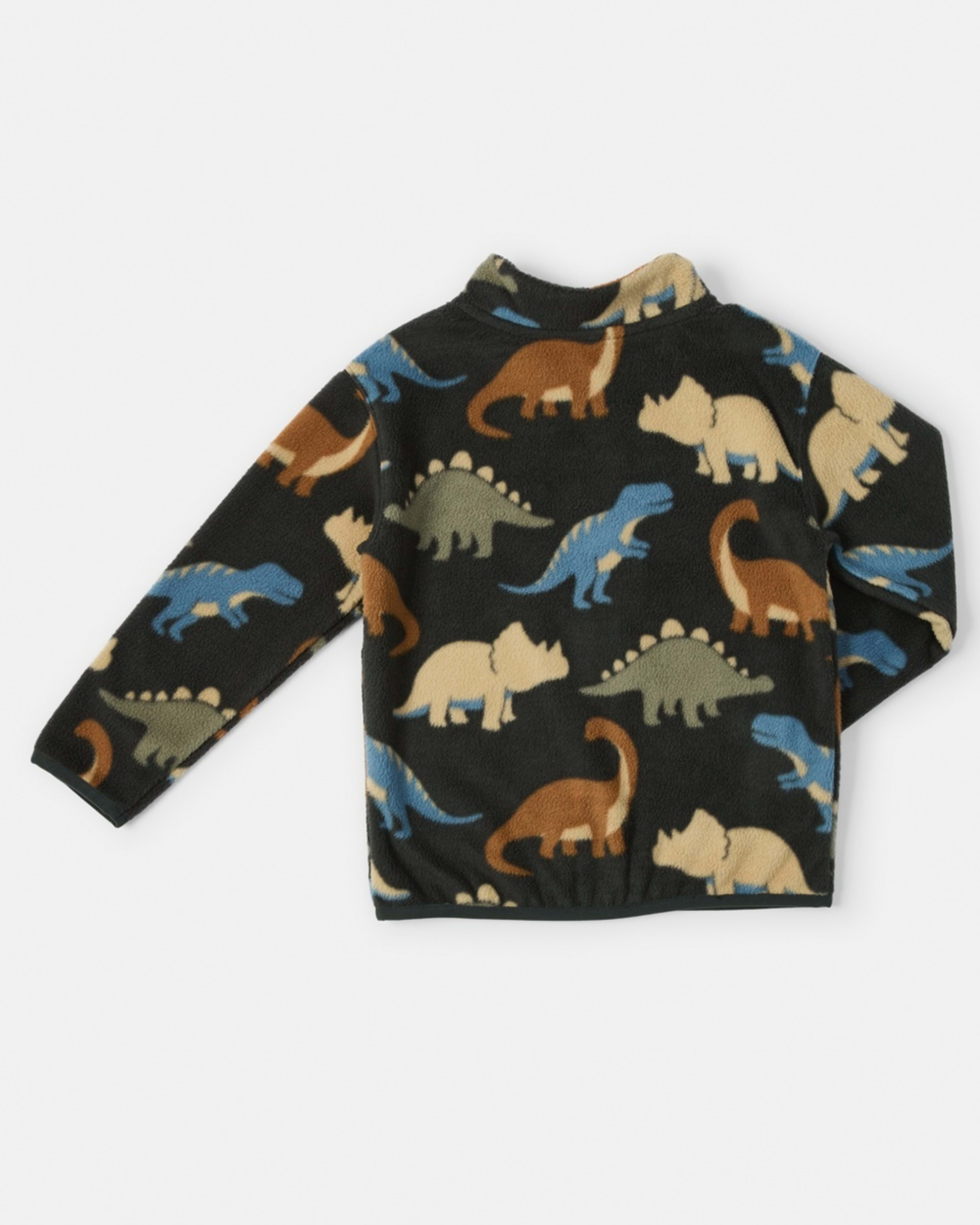 9 Fleece Zip Through Sweatshirt Gry Dino, 9 of 9