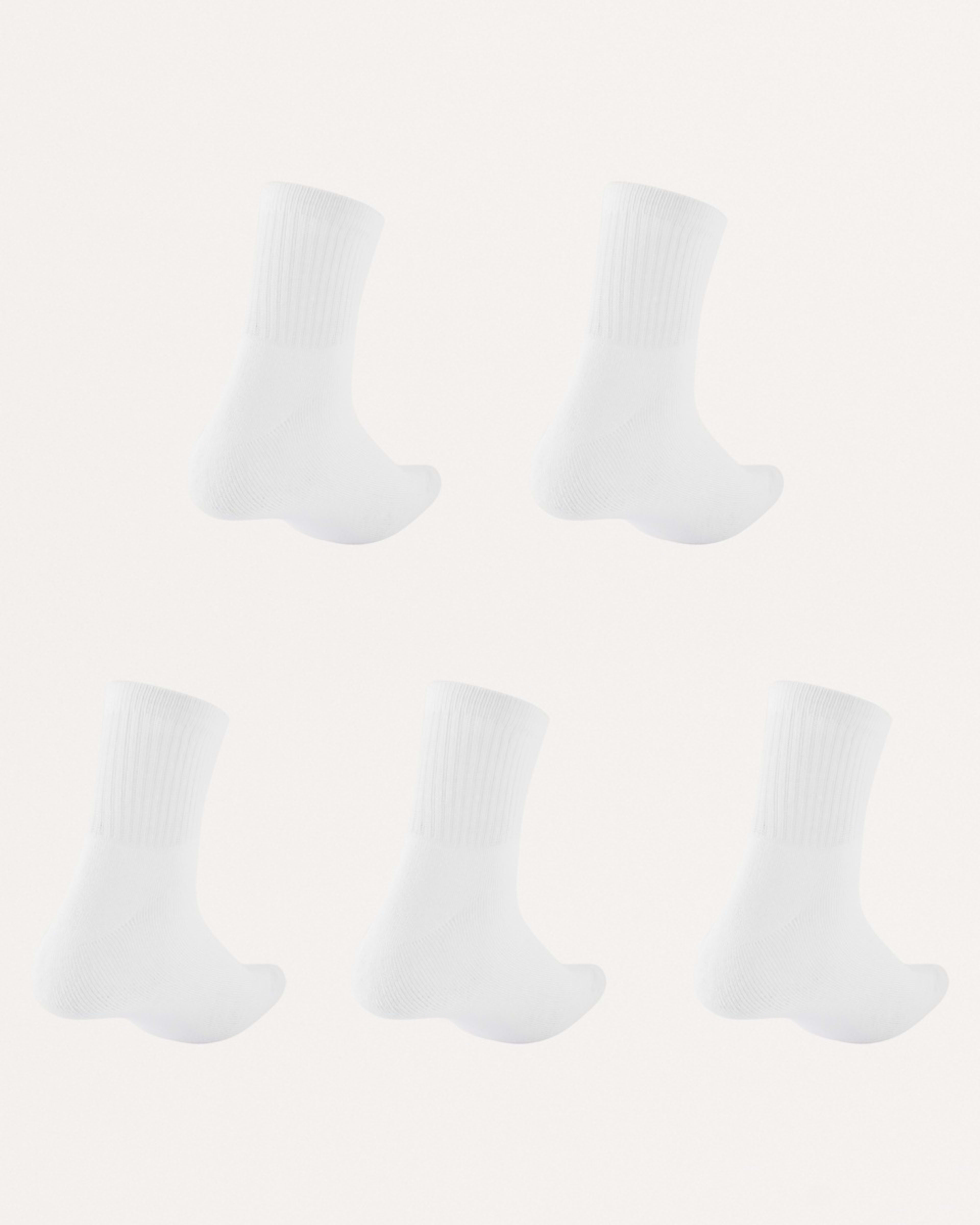2 5 Pack Quarter Crew Sport Socks WHITE, 2 of 3