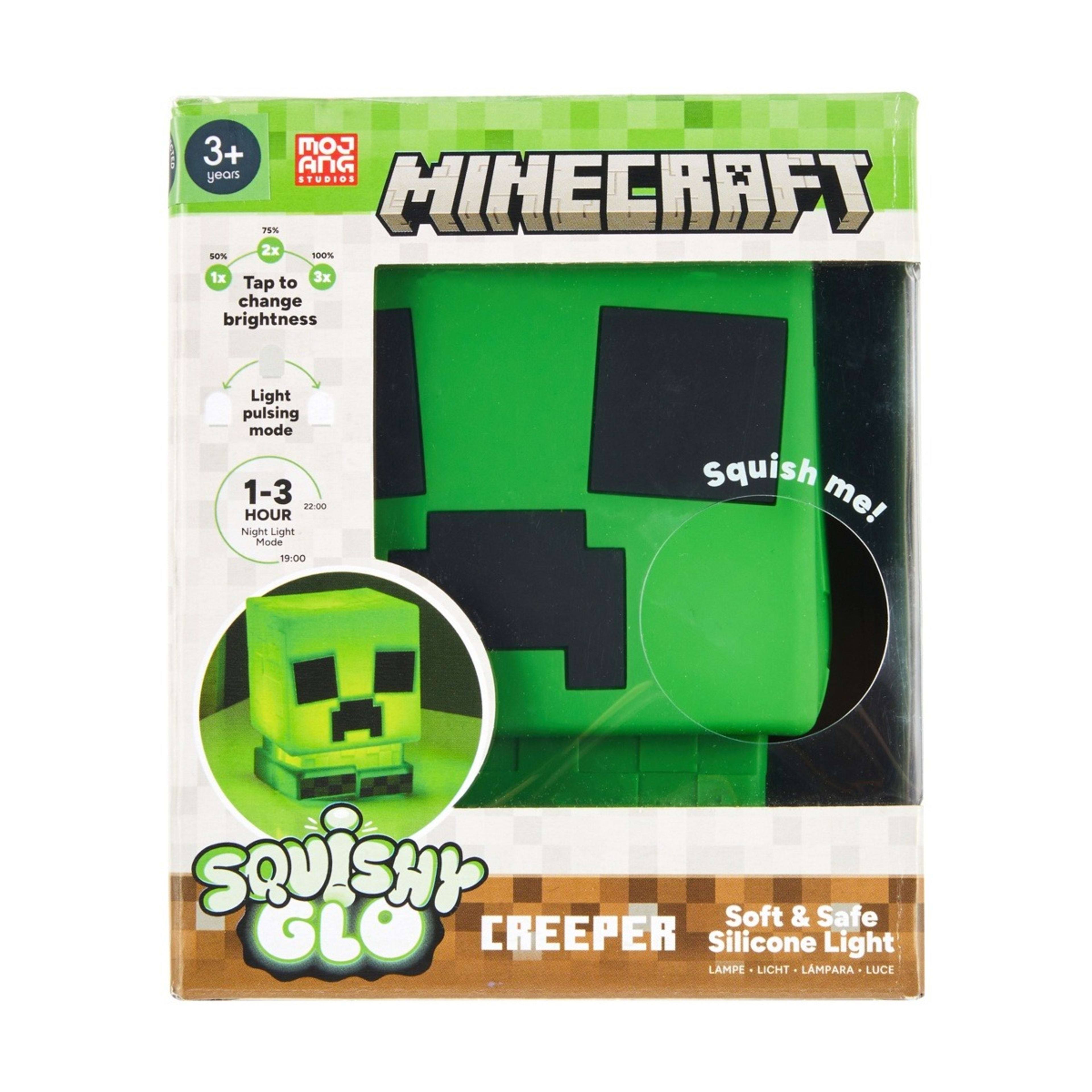 1 Minecraft Squishy Glo Creeper Soft and Safe Silicone Light