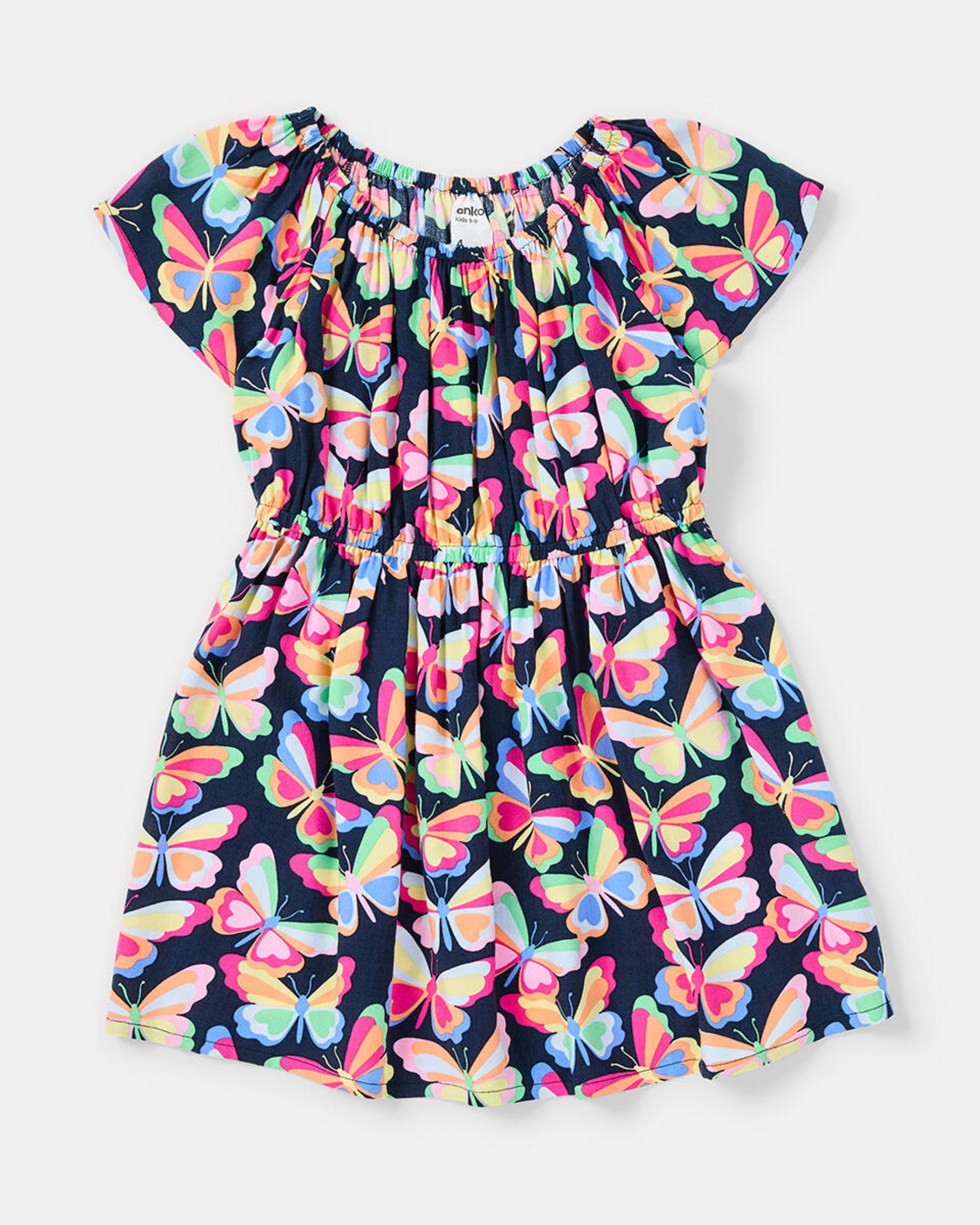8 Print Viscose Dress Blu Bfly, 8 of 9