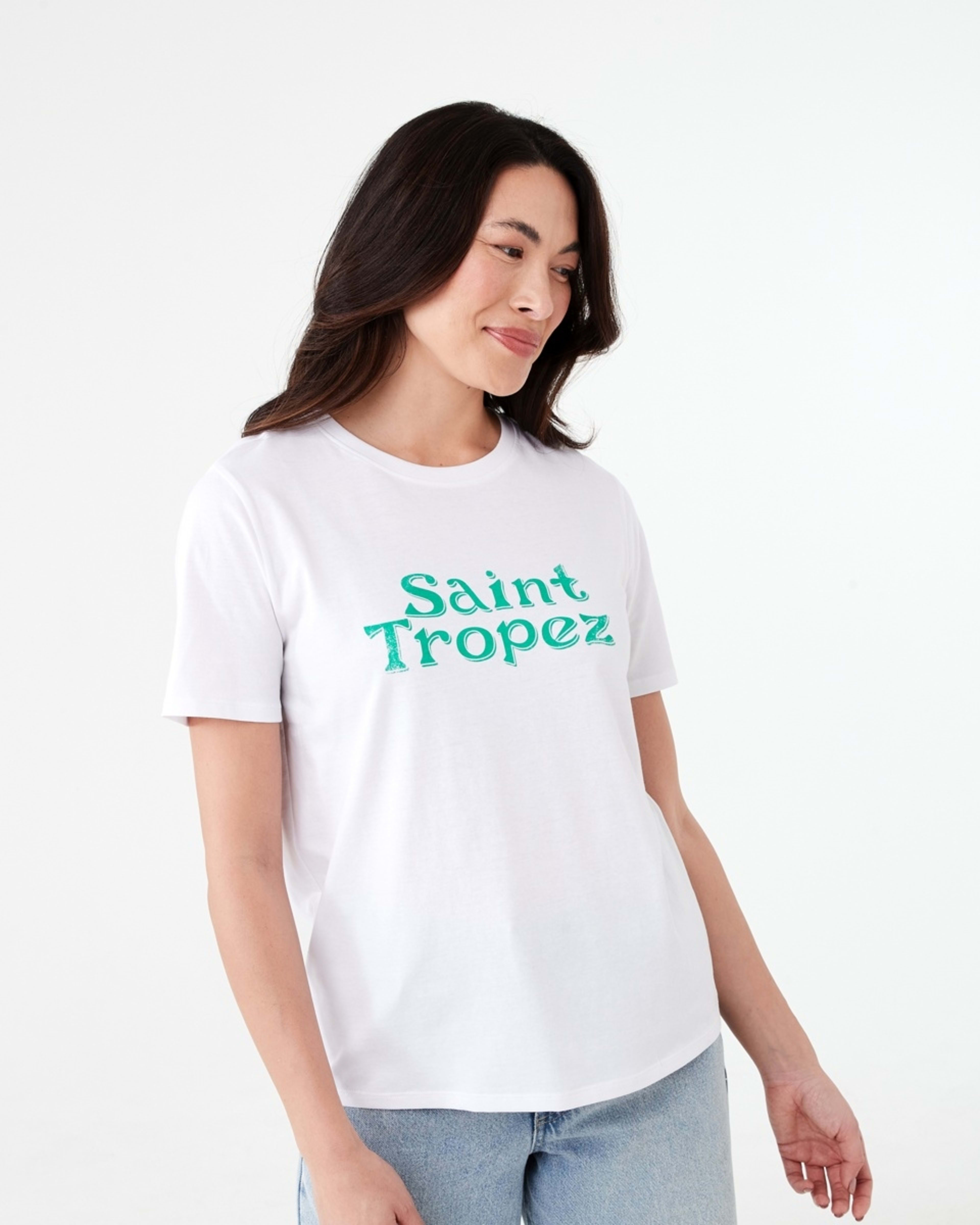 1 Short Sleeve Printed T-shirt ST TROPEZ WHITE, 1 of 5