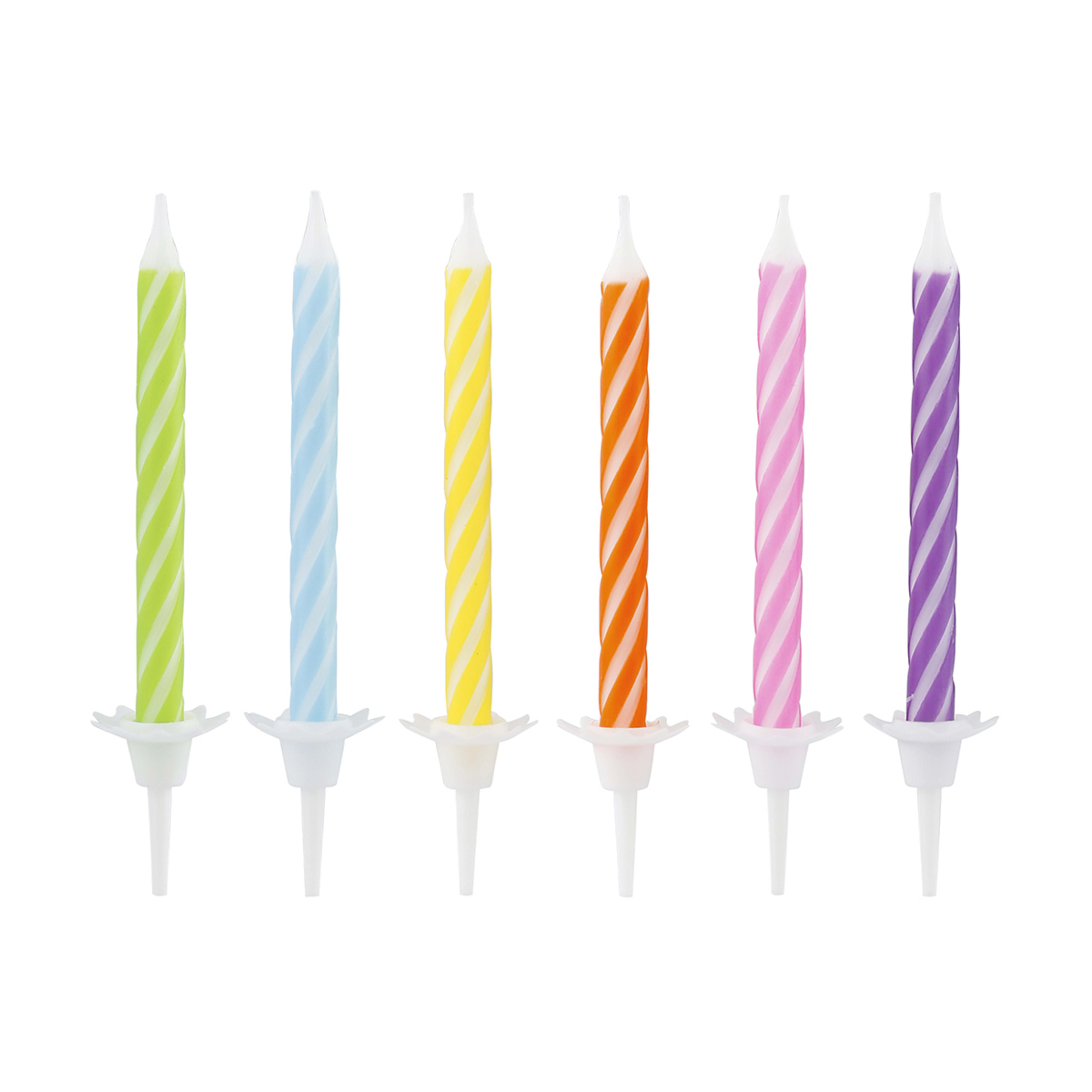 24 Pack Striped Candles Kmart