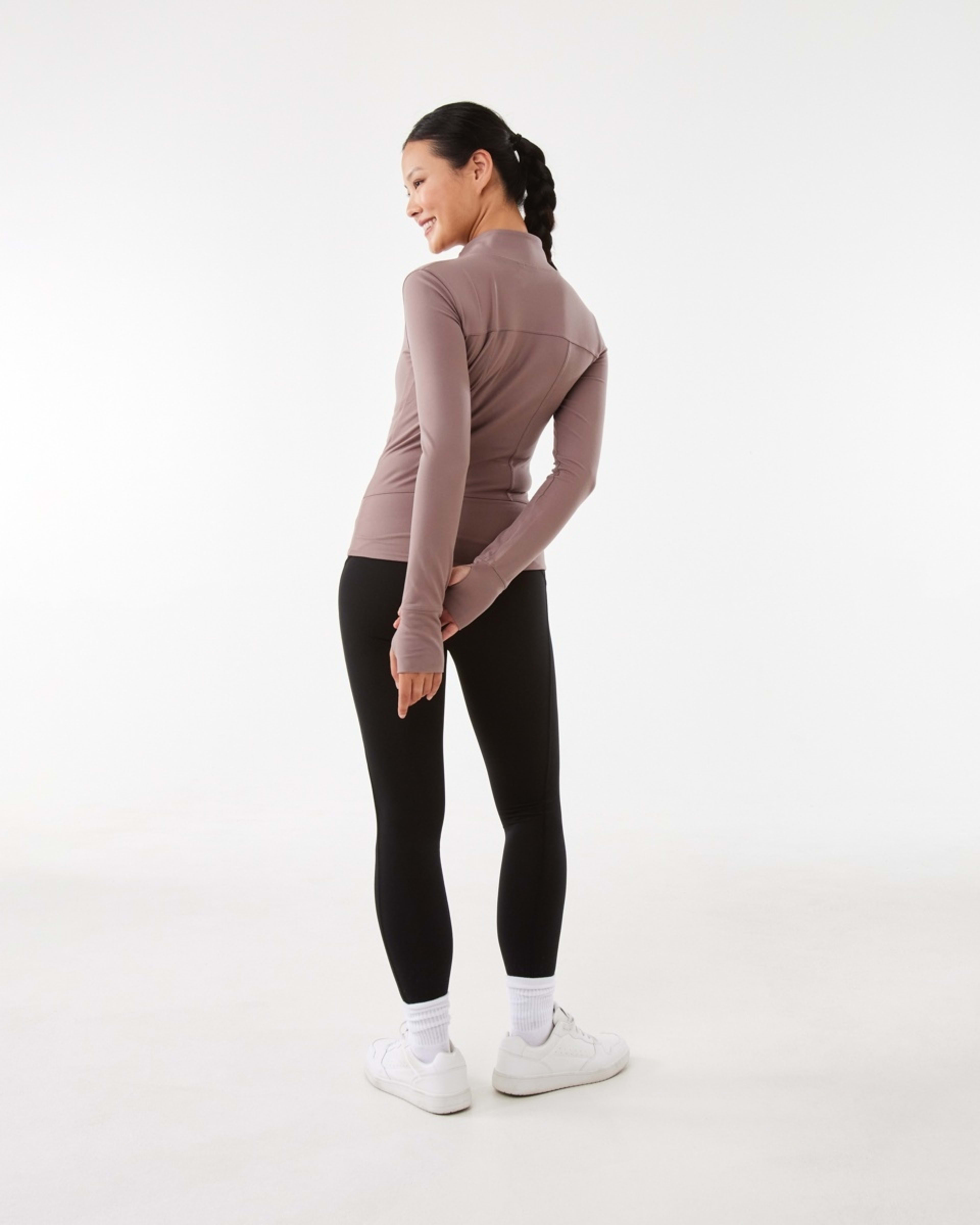 4 Active Womens Long Sleeve Ultrasoft Jacket Taupe Tawn, 4 of 7