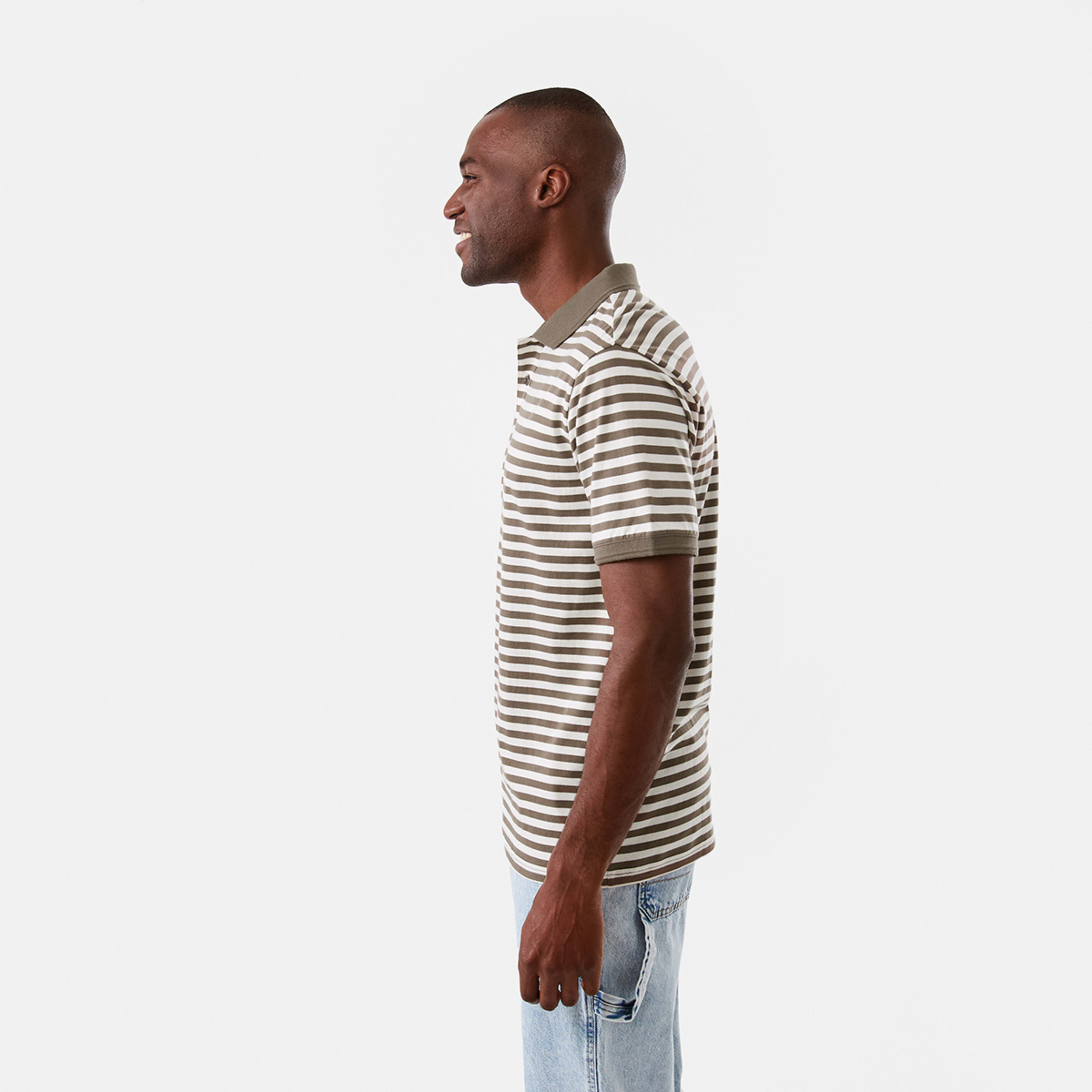 2 Jersey Stripe Polo Shirt Brn Stripe, 2 of 6