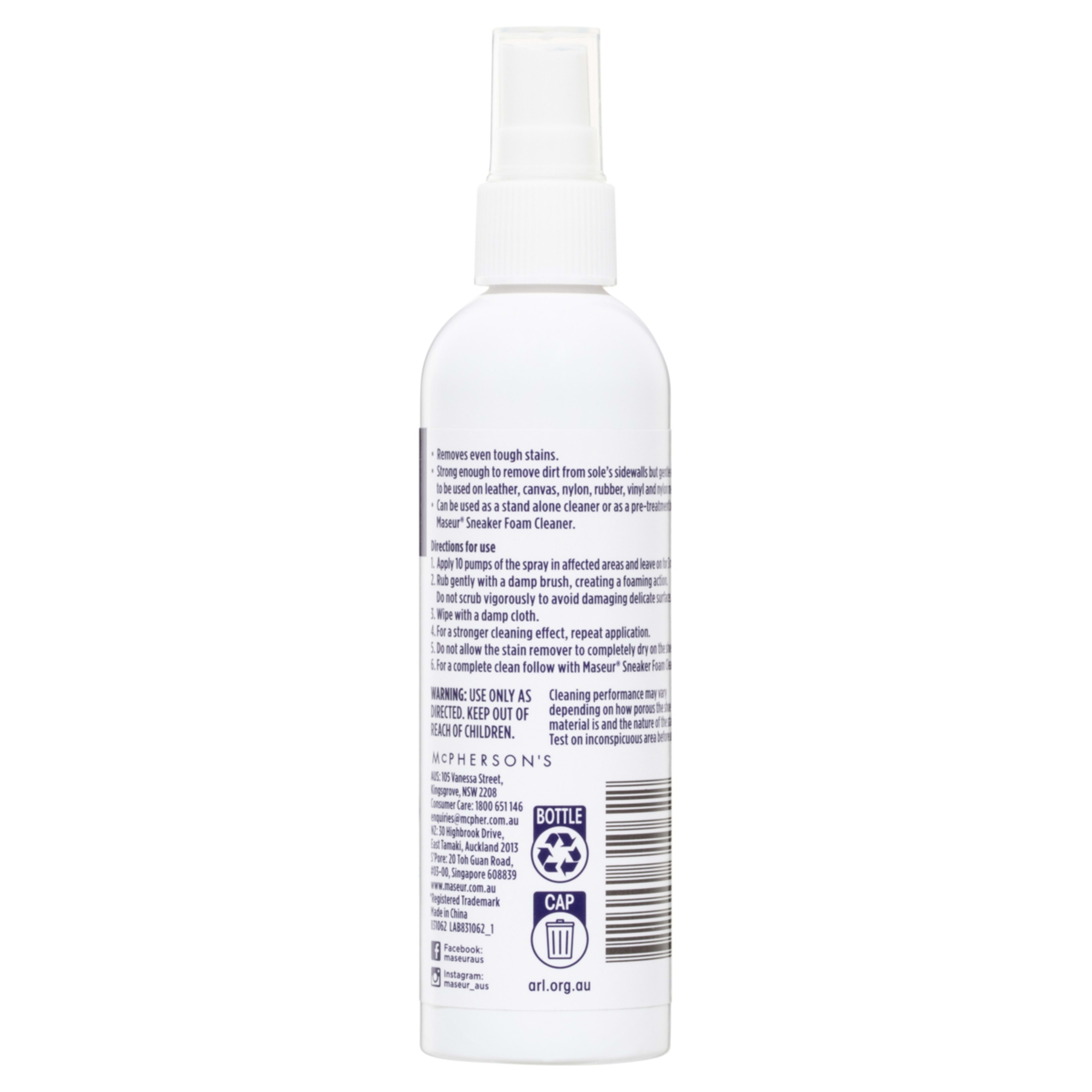 Maseur Footcare Sneaker Stain Remover 120ml Kmart