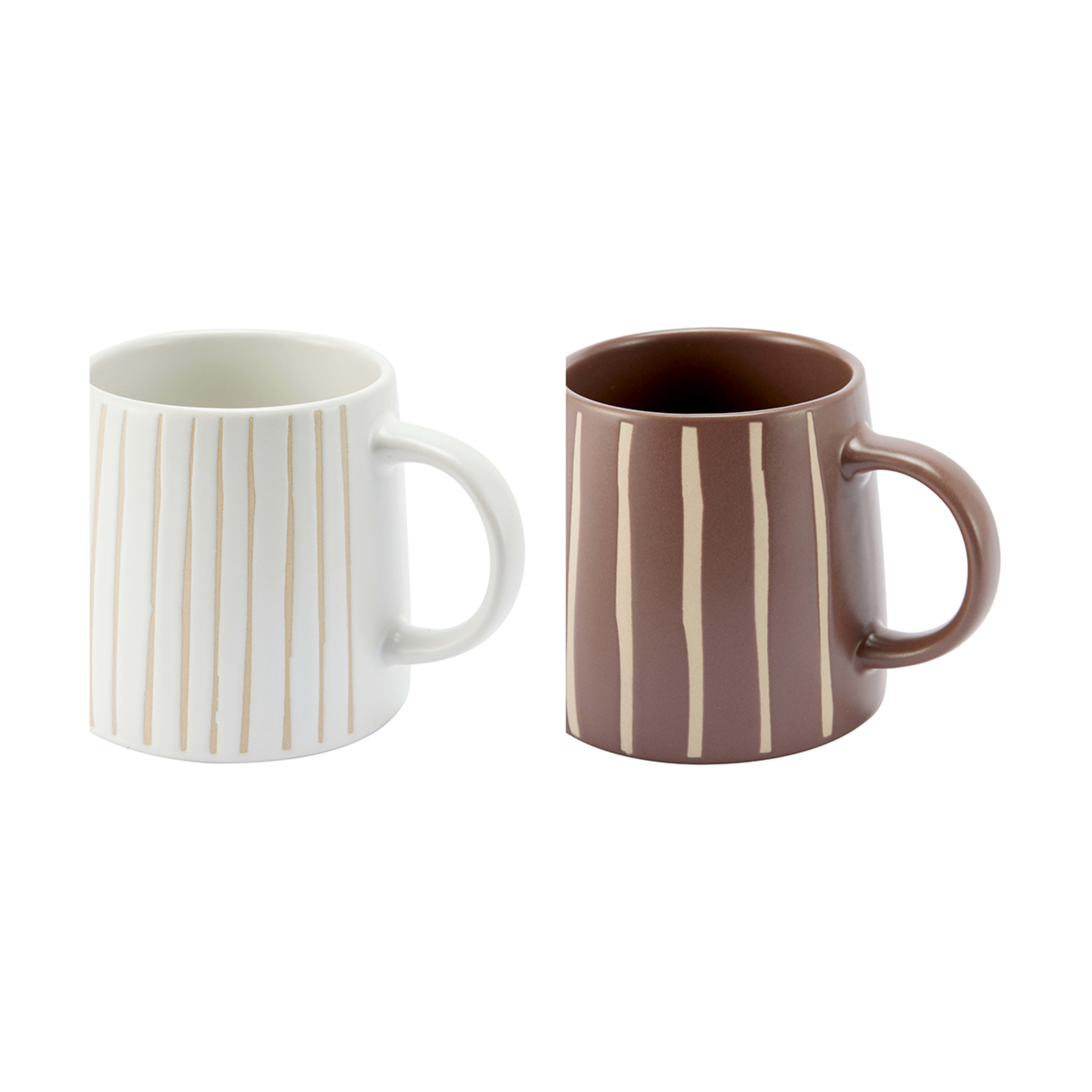 2 Striped Stoneware Mugs Kmart