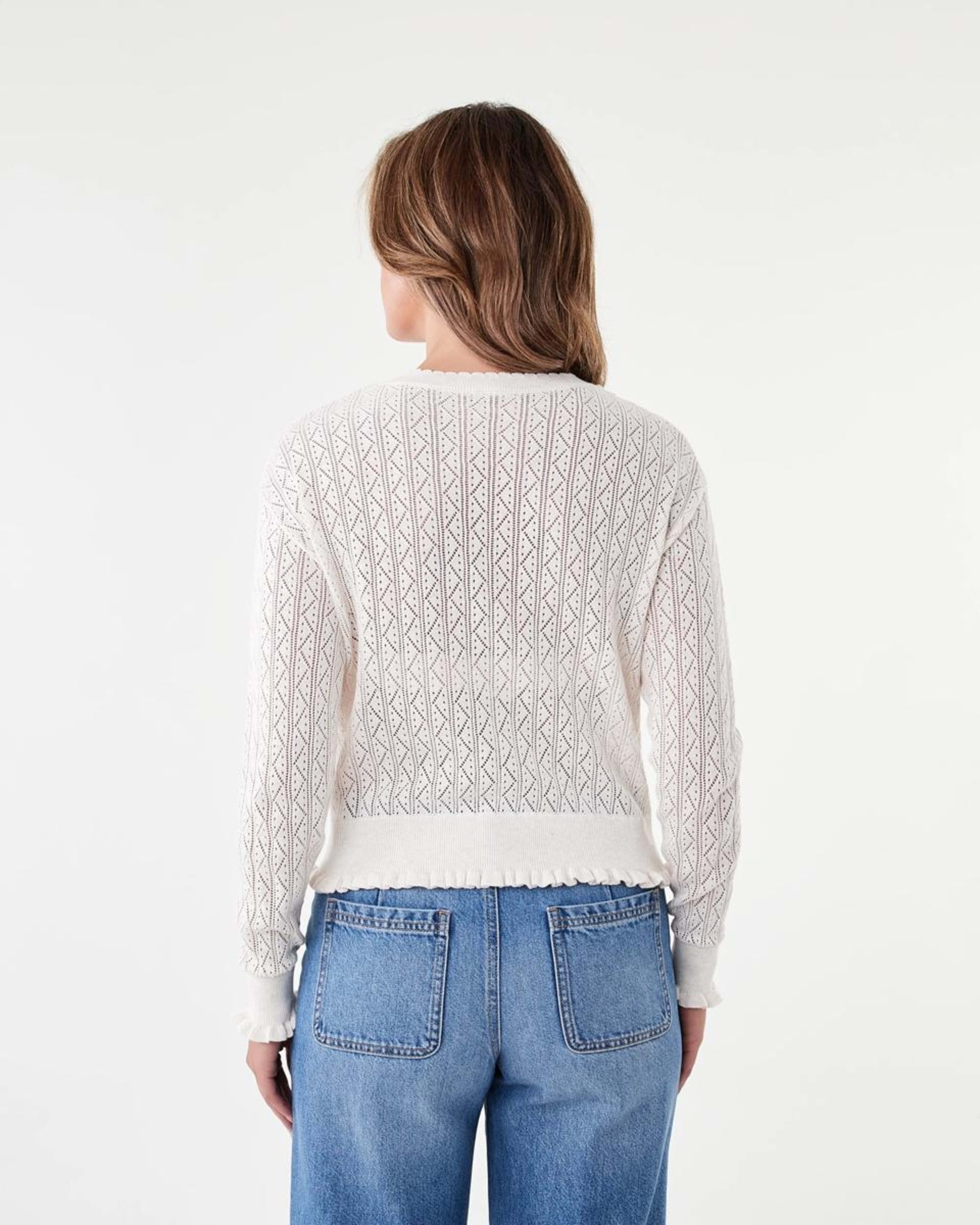 3 Pointelle Cardigan Cld White, 3 of 8