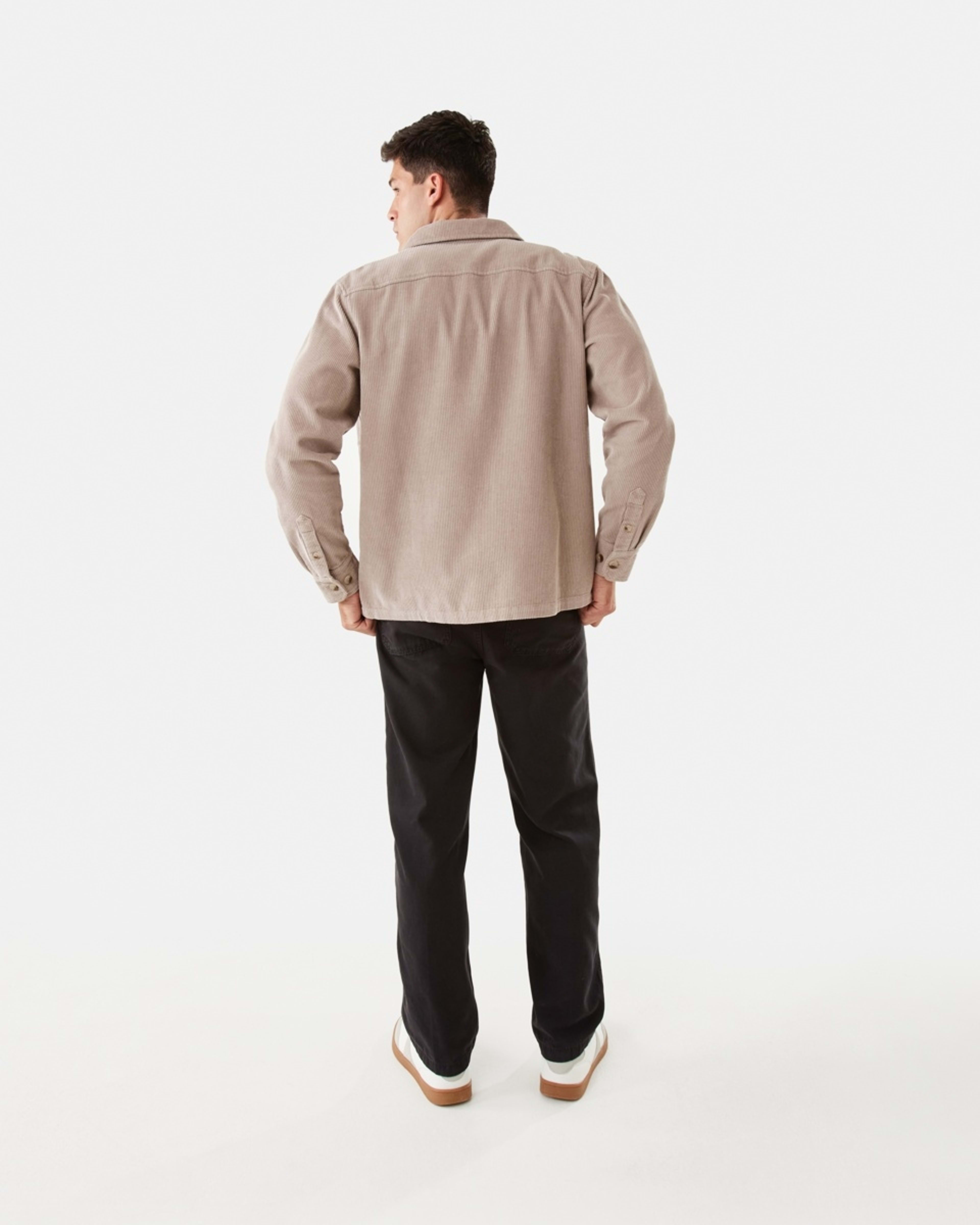 4 Long Sleeve Corduroy Overshirt String Beige, 4 of 8