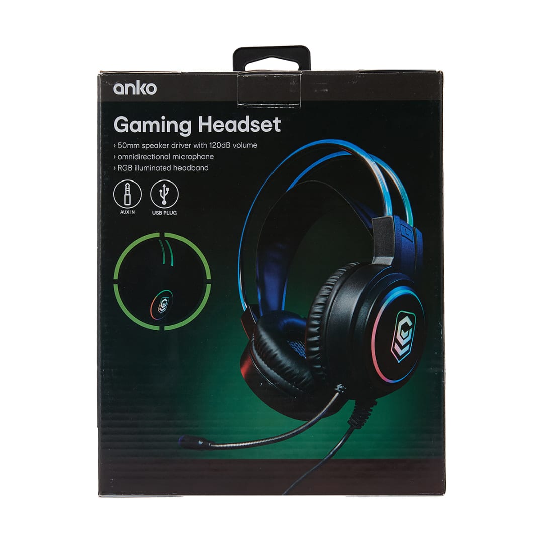 Gaming Headset Black Kmart