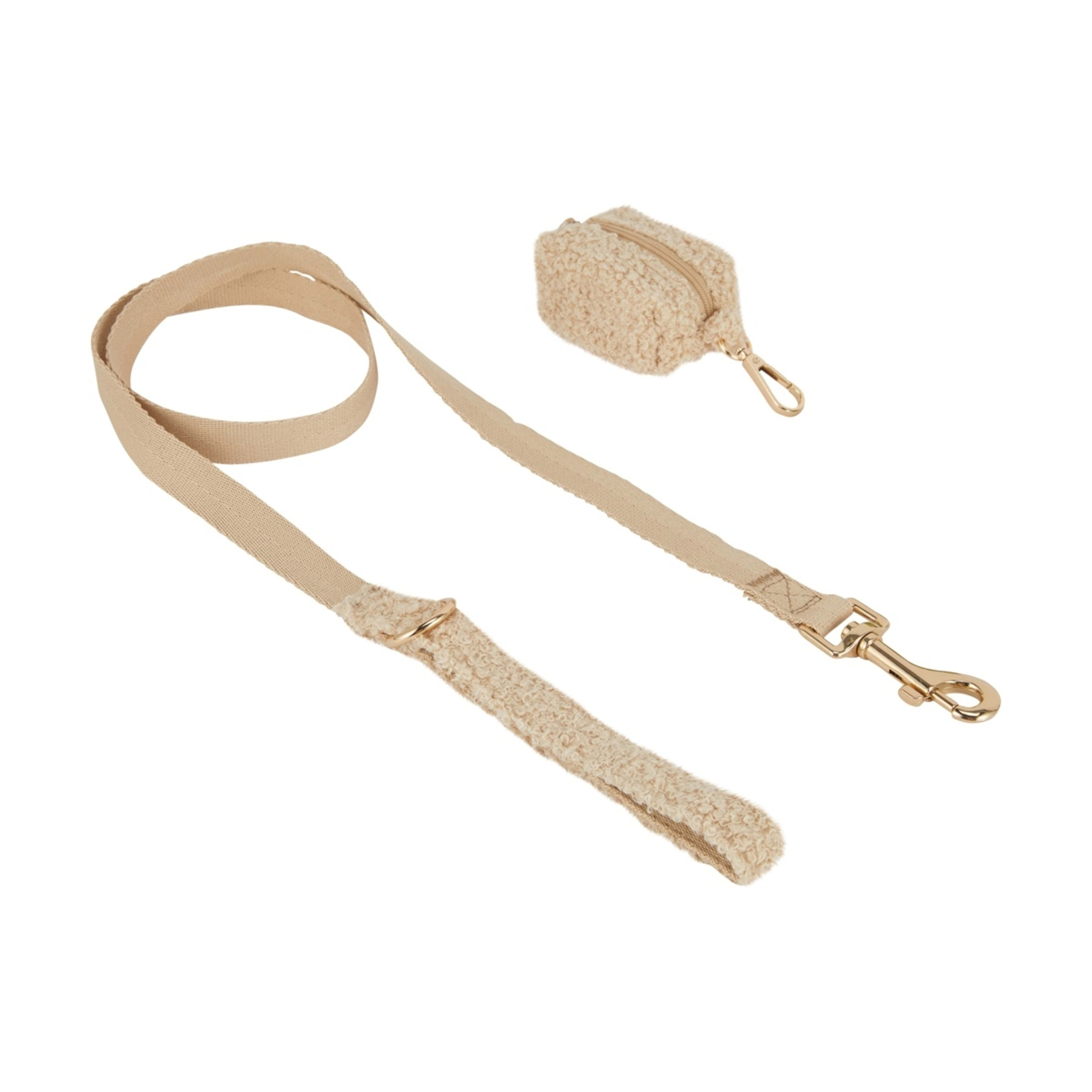 1 Pet Teddy Fleece Lead and Poo Bag Holder