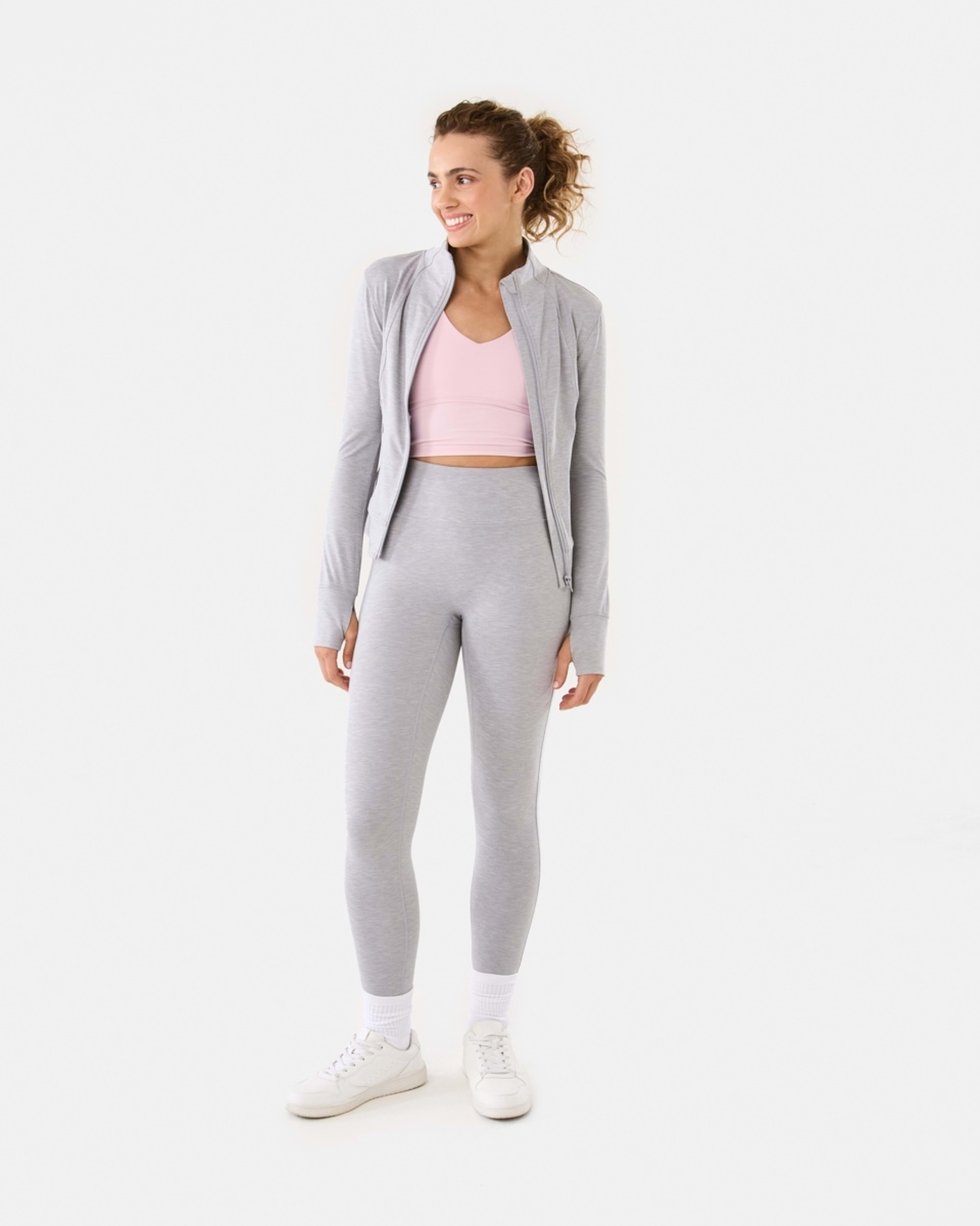 3 Active Womens Soft Touch Jacket Grey Marle, 3 of 10