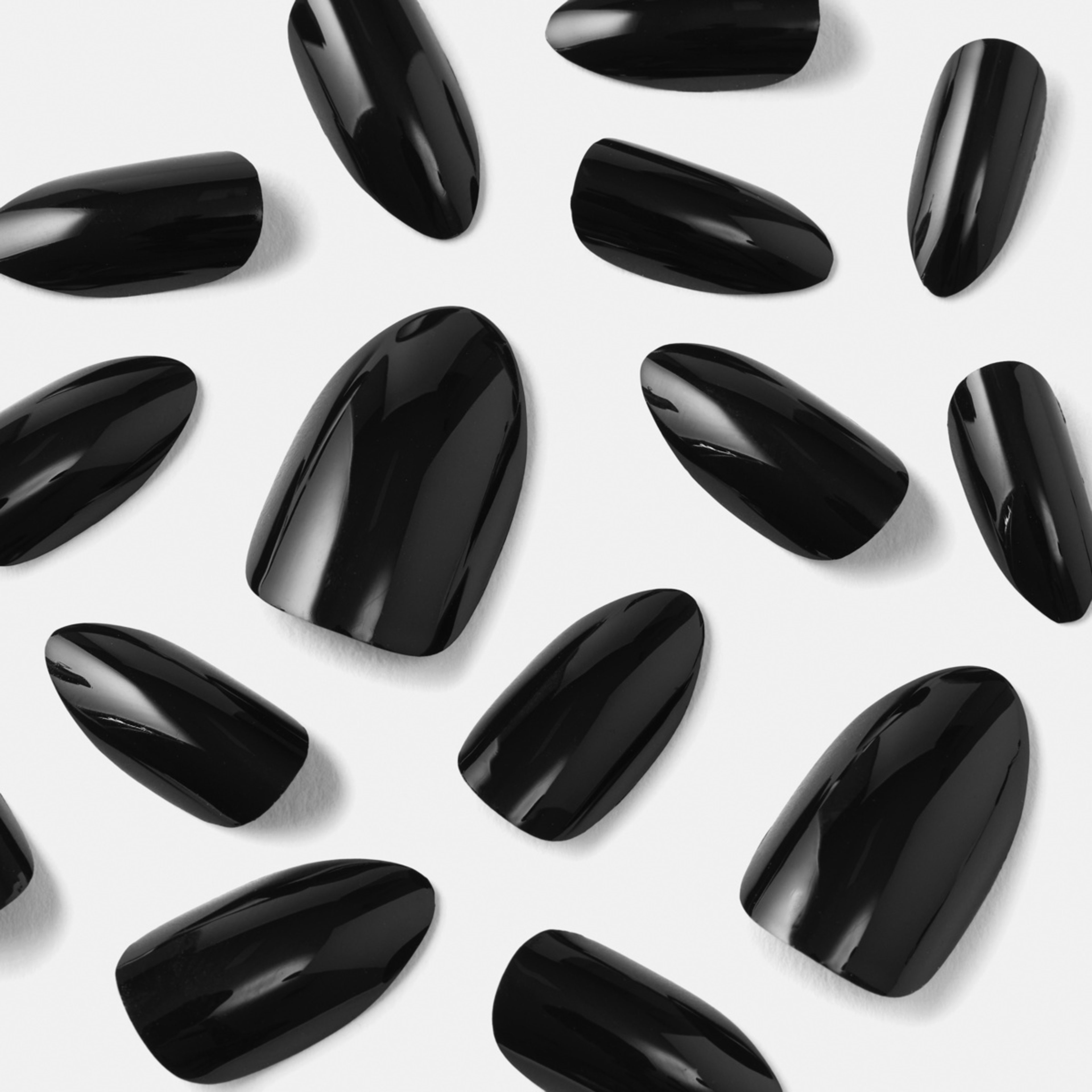 4 OXX Cosmetics 24 Pack Artificial Nails with Adhesive - Almond Shape, Black, 4 of 5