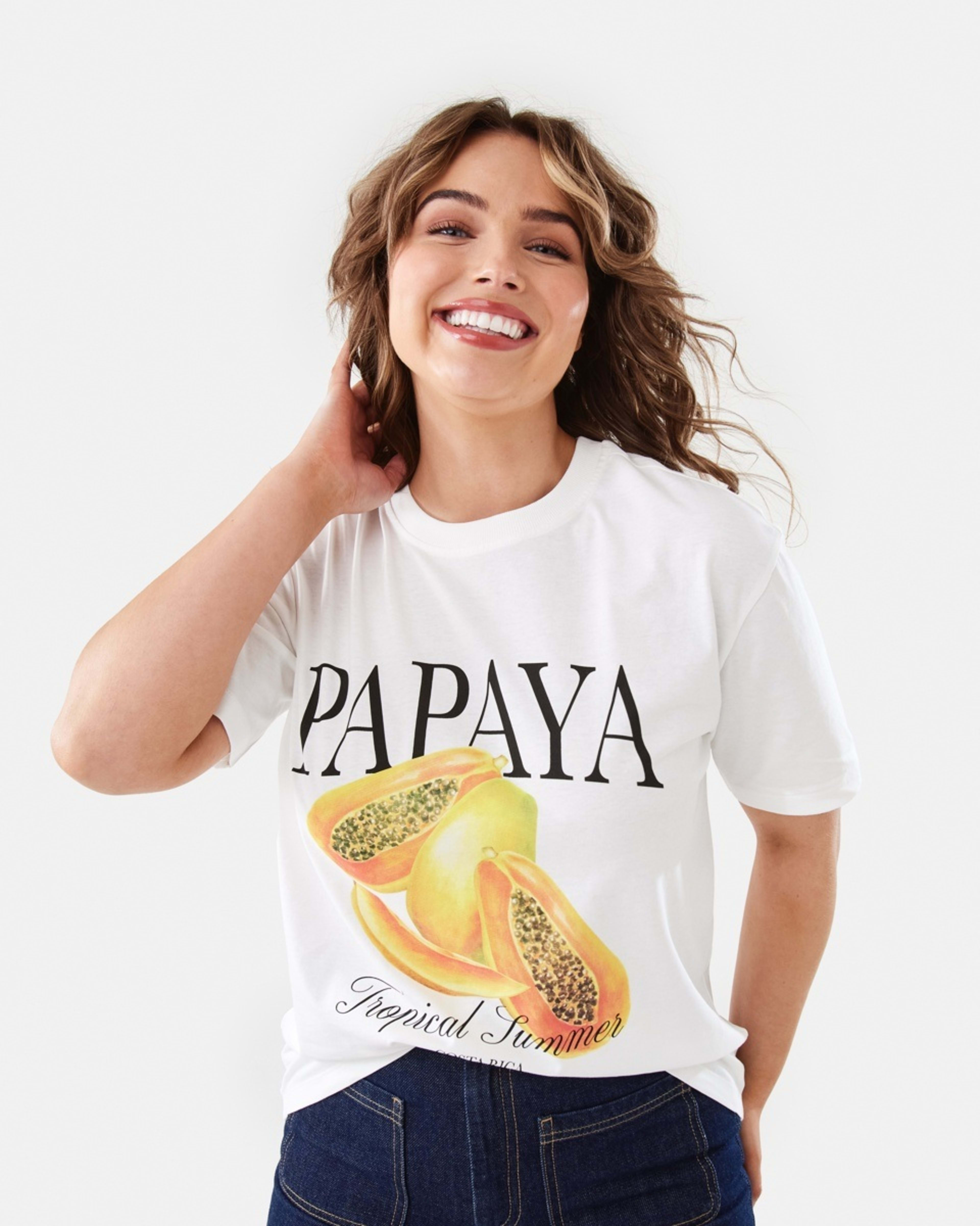 2 Short Sleeve Oversized Boyfriend T-shirt Papaya, 2 of 7