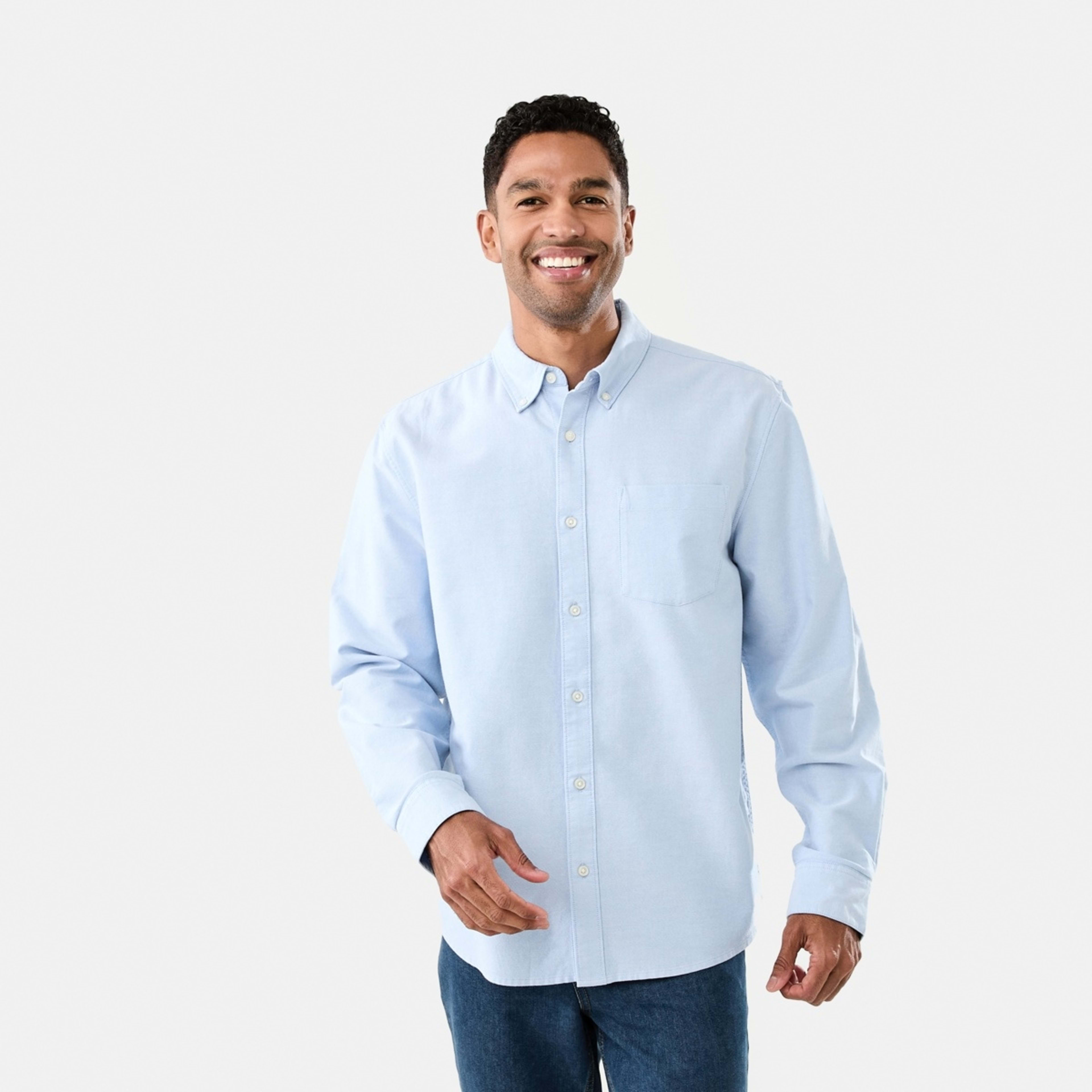 1 Long Sleeve Oxford Shirt Light Blue, 1 of 7