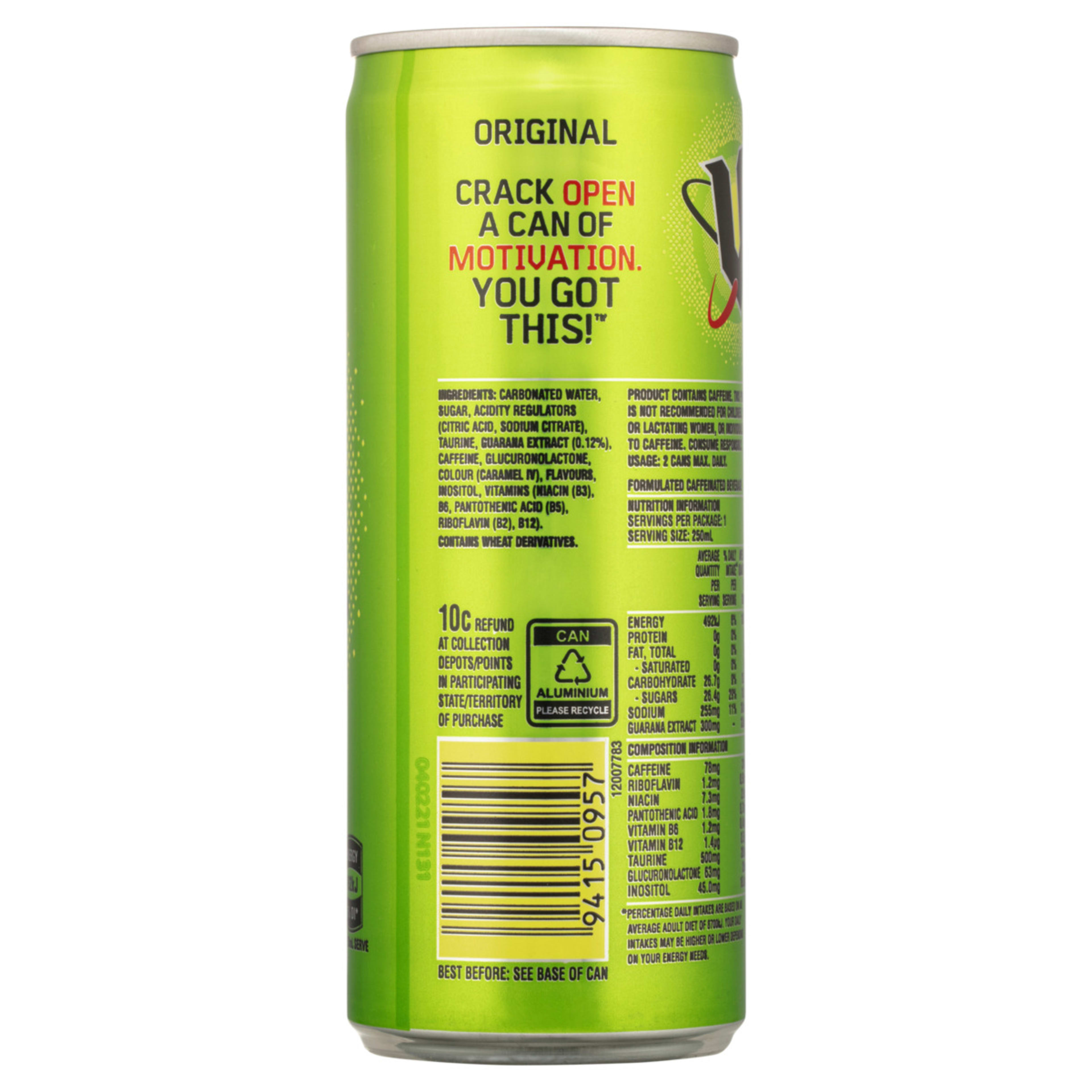 2 V Guarana Energy Drink 250ml, 2 of 3