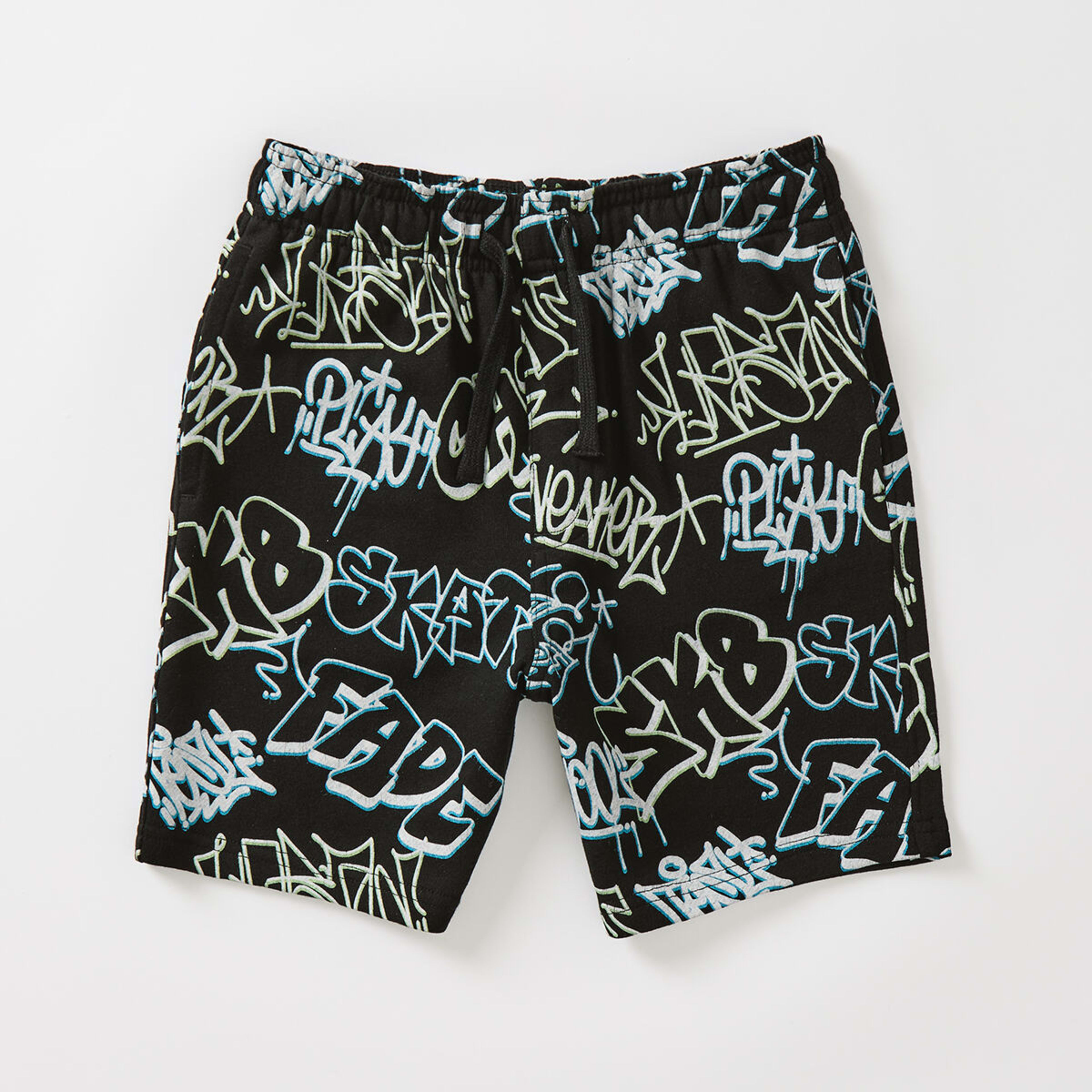 6 All Over Print Knit Shorts Blk Urbgrf, 6 of 7