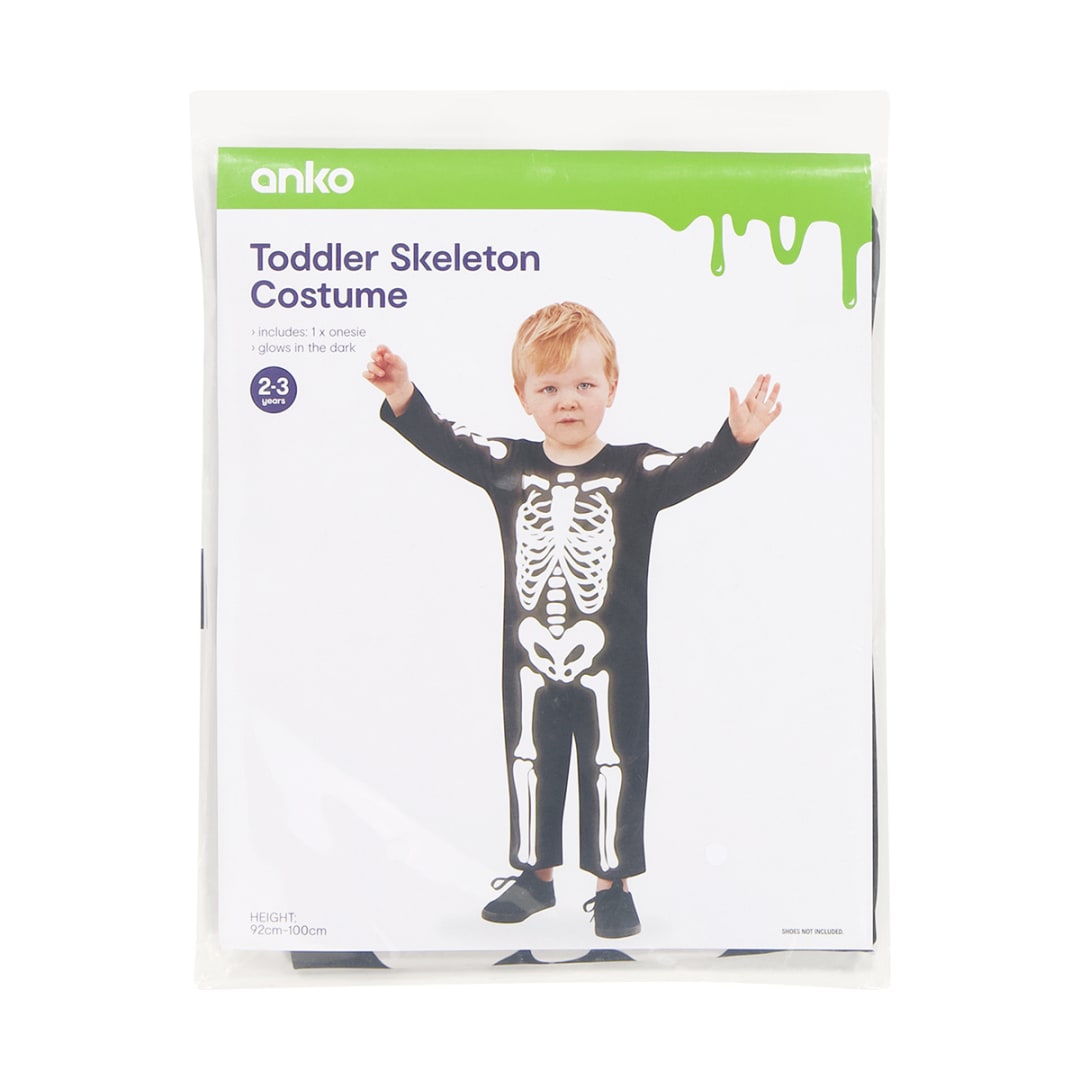 Toddler Skeleton Costume Ages 23 Kmart
